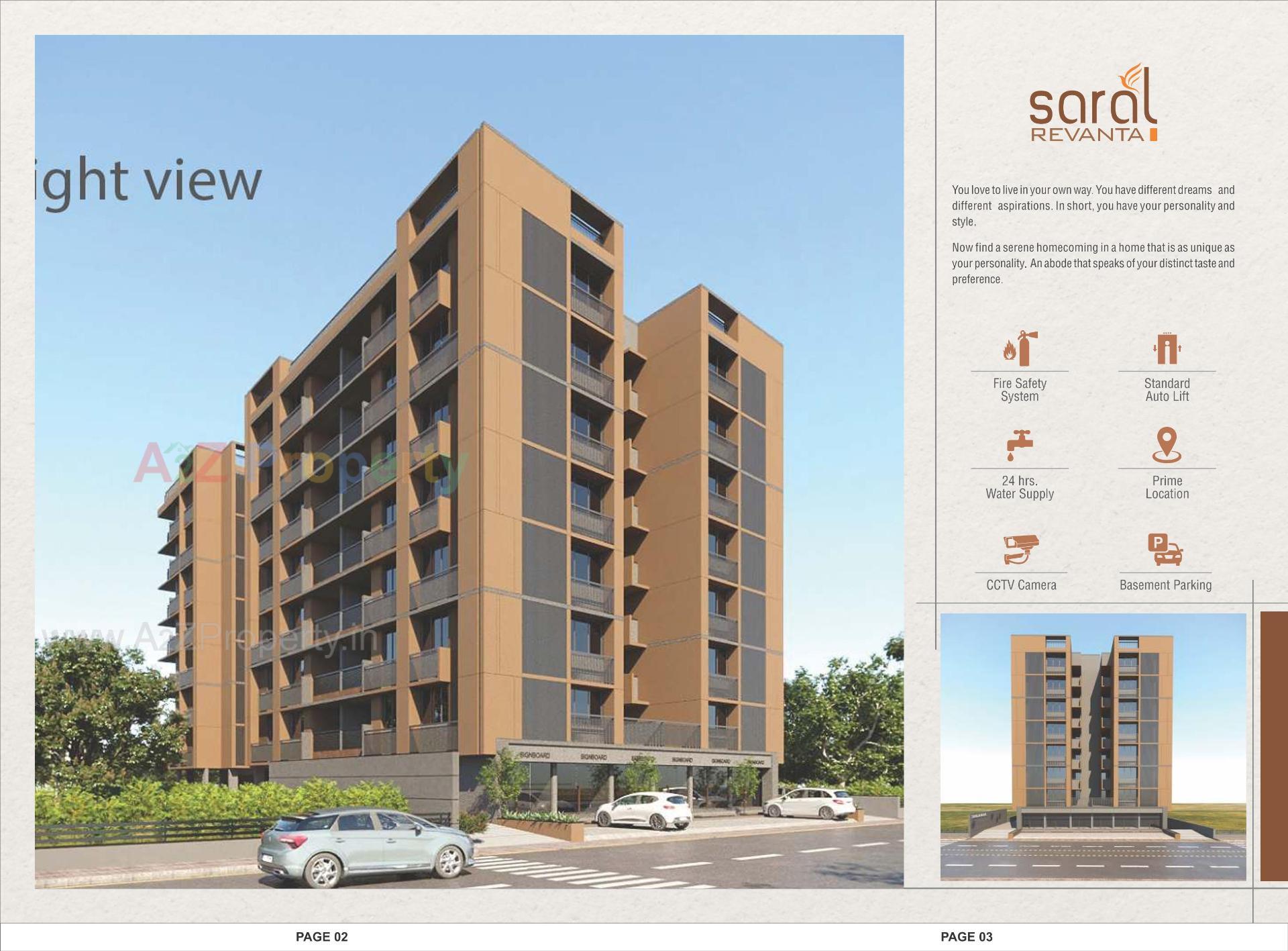 3D Elevation of real estate project Saral Revanta located at Chandlodiya, Ahmedabad, Gujarat
