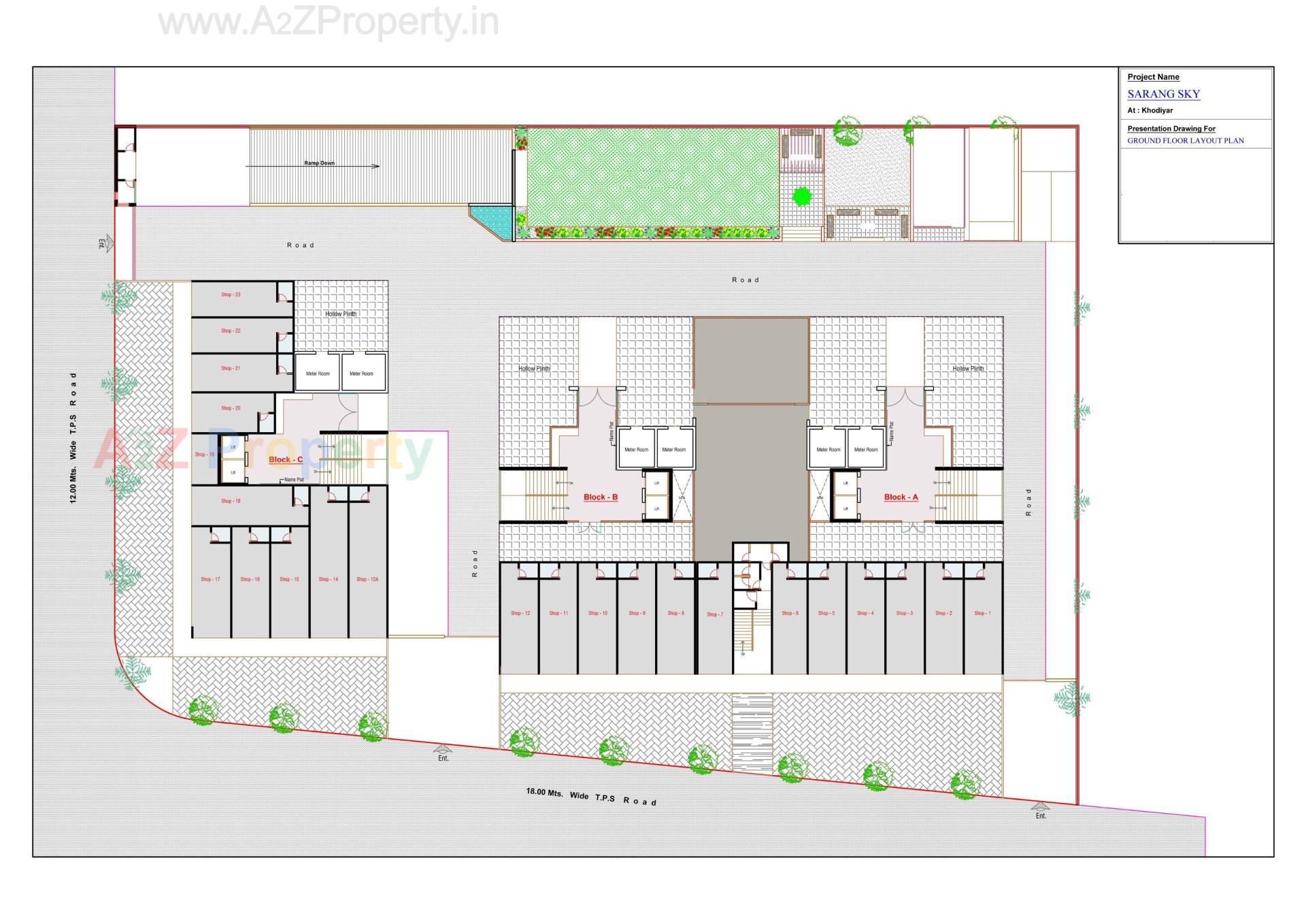 Layout of real estate project Sarang Sky located at Khodiyar, Ahmedabad, Gujarat