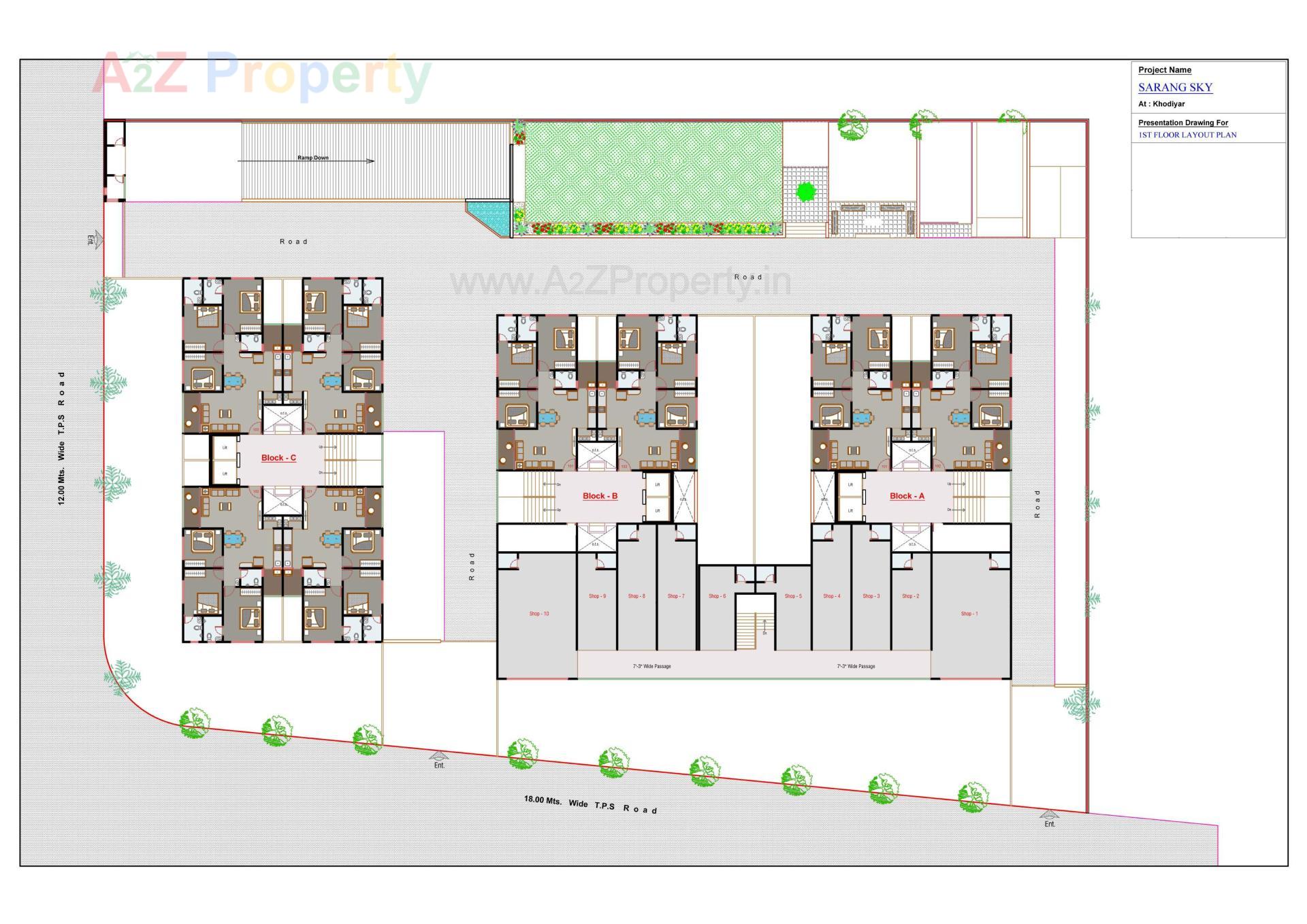 Layout of real estate project Sarang Sky located at Khodiyar, Ahmedabad, Gujarat