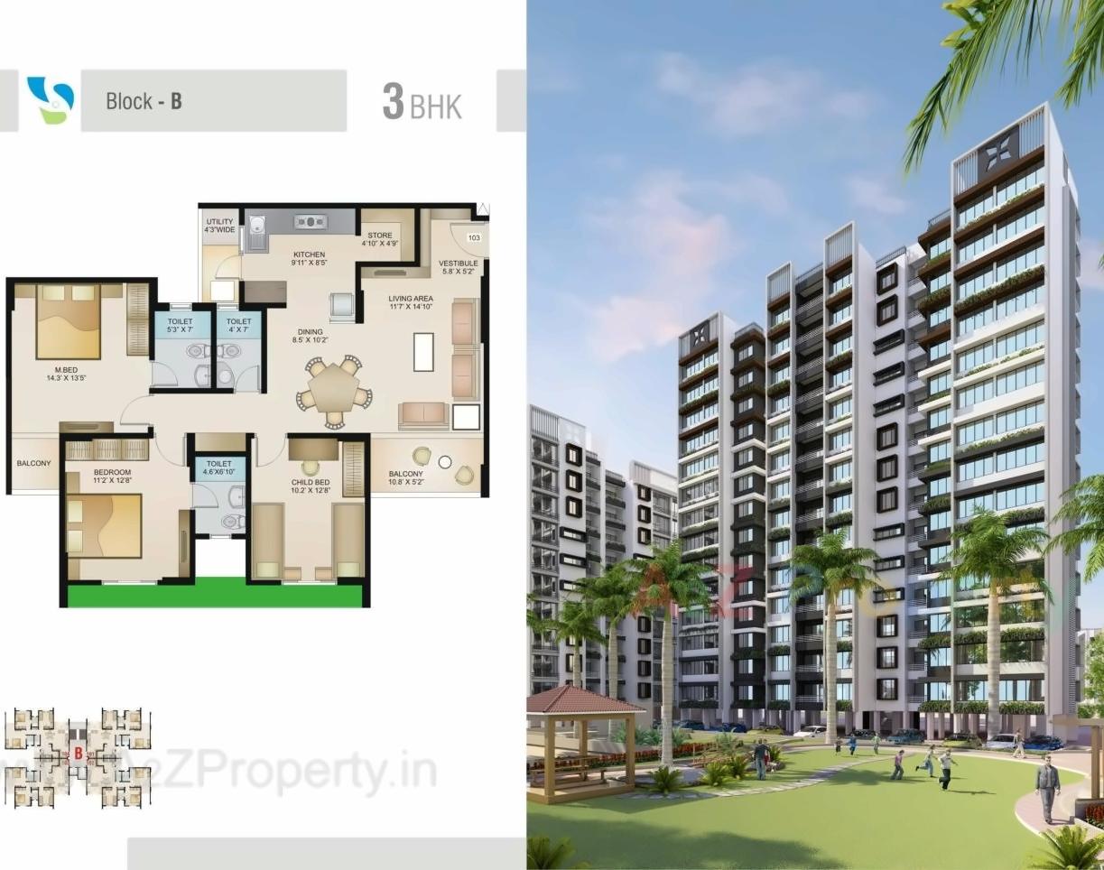 Layout of real estate project Saransh Ambience located at City, Ahmedabad, Gujarat