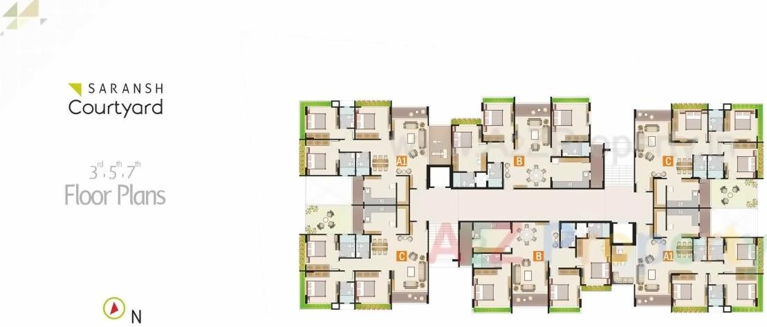 Layout of real estate project Saransh Courtyard located at Vasna, Ahmedabad, Gujarat