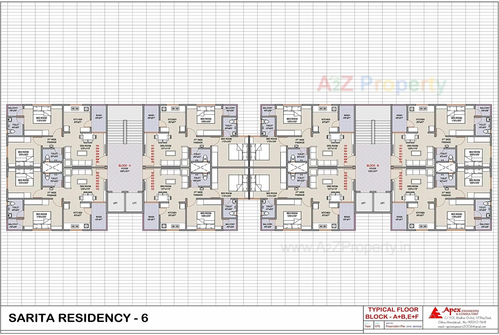 Layout of real estate project Sarita Residency located at Ahmedabad, Ahmedabad, Gujarat