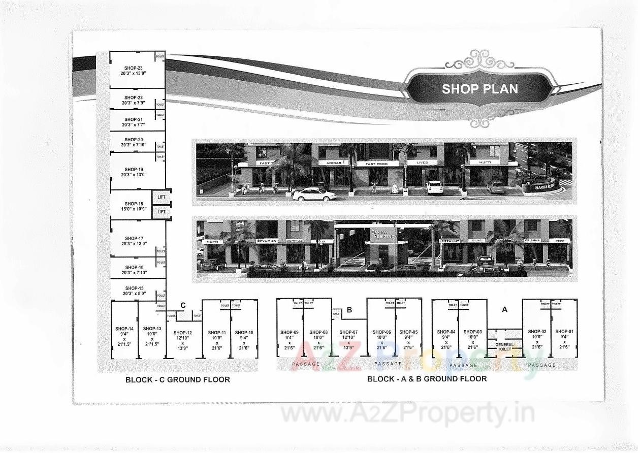 Layout of real estate project Sarita Residency located at City, Ahmedabad, Gujarat