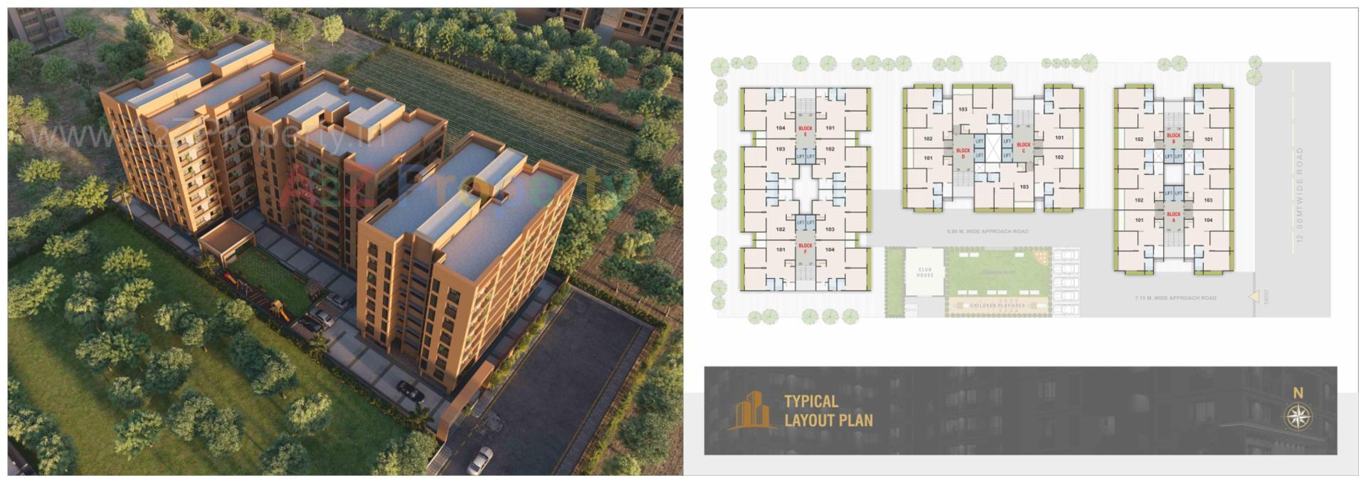 Layout of real estate project Sarjan Sky located at Hanspura, Ahmedabad, Gujarat