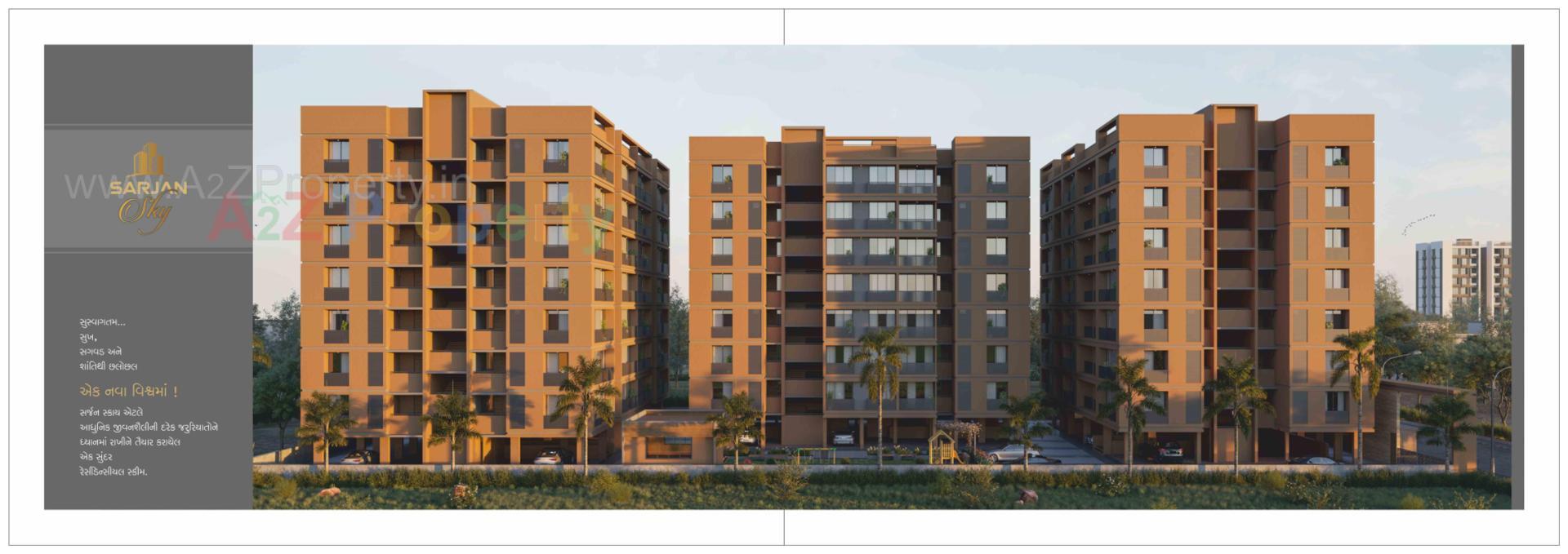 3D Elevation of real estate project Sarjan Sky located at Hanspura, Ahmedabad, Gujarat