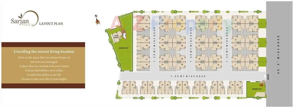Layout of real estate project Sarjanvilla Bunglows located at Nikol, Ahmedabad, Gujarat