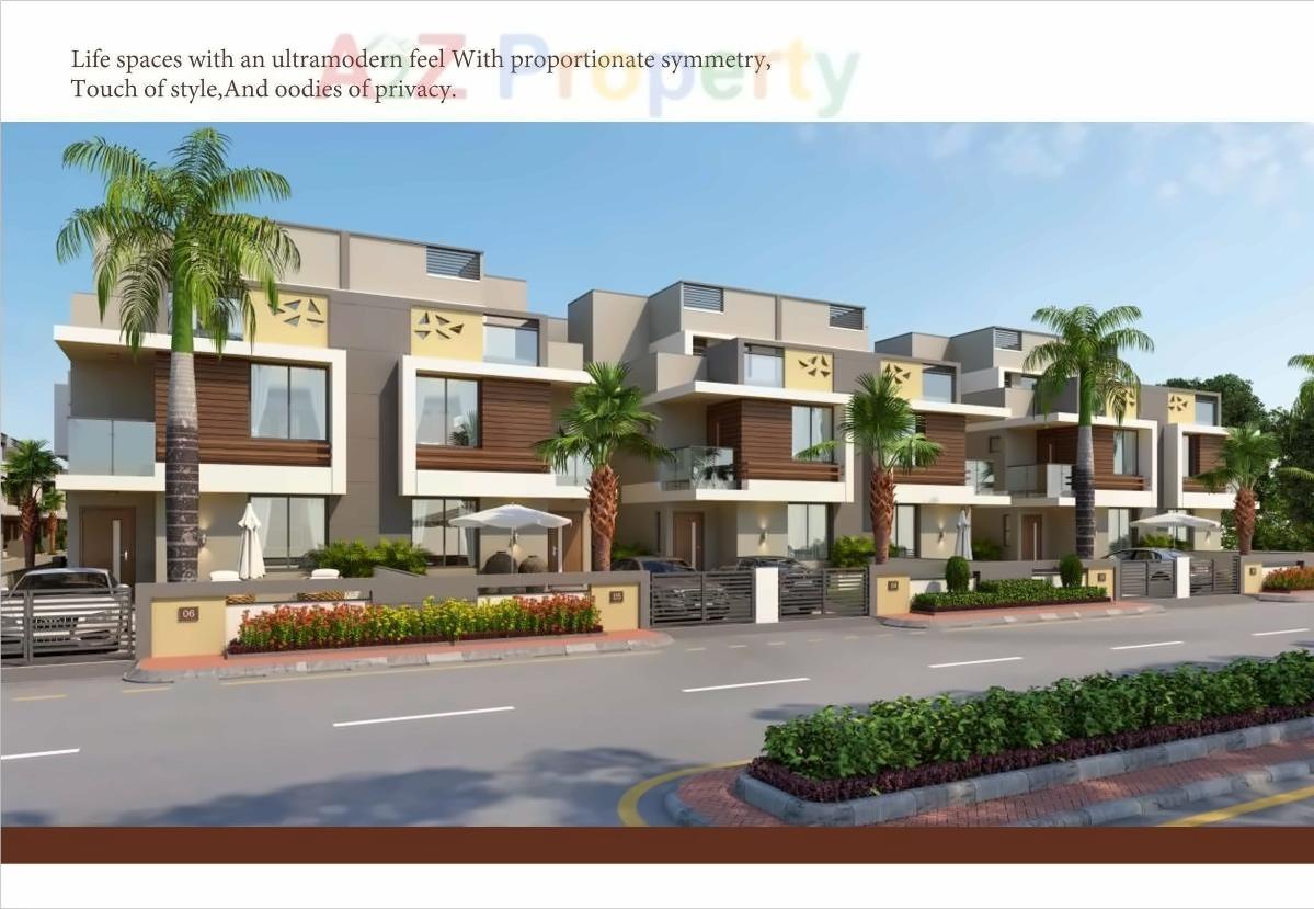3D Elevation of real estate project Sarjanvilla Bunglows located at Nikol, Ahmedabad, Gujarat