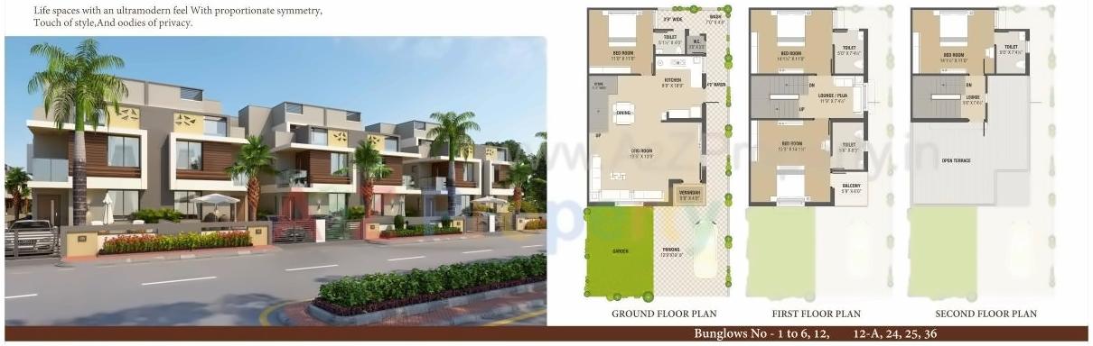 Layout of real estate project Sarjanvilla Bunglows located at Nikol, Ahmedabad, Gujarat