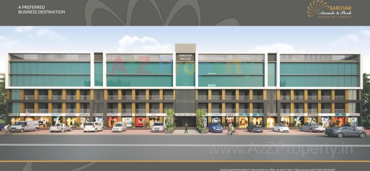 3D Elevation of real estate project Sarovar Arcade   Park located at Hathijan, Ahmedabad, Gujarat