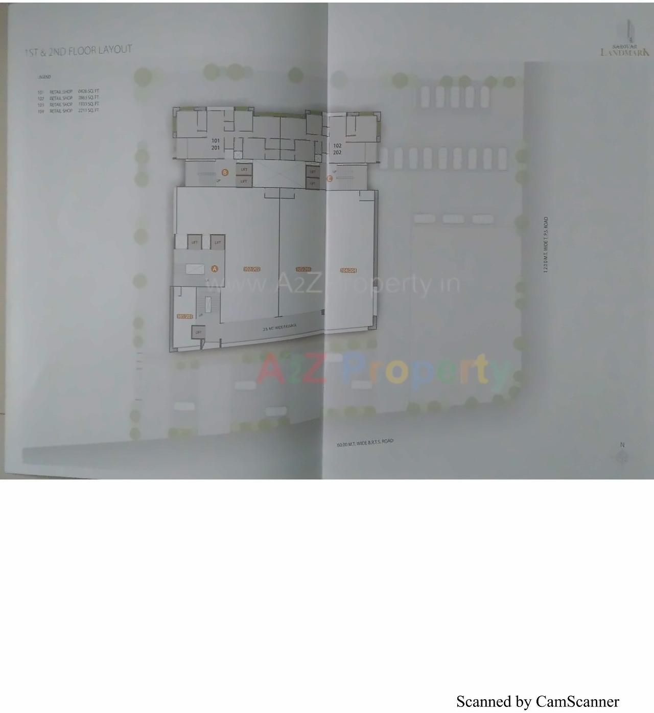 Layout of real estate project Sarovar Landmark located at Rajpur-hirpur, Ahmedabad, Gujarat