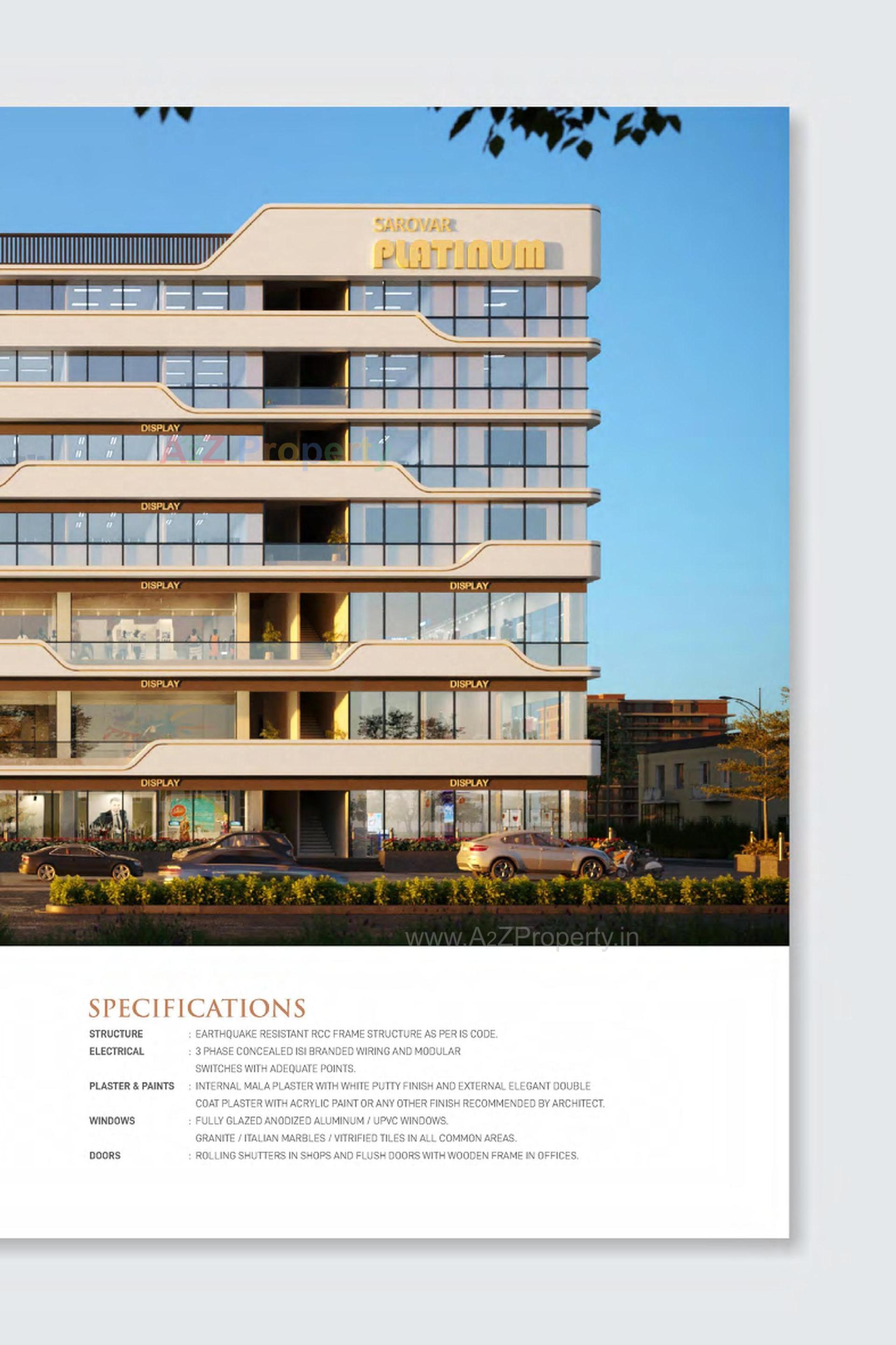 3D Elevation of real estate project Sarovar Platinum located at Rajpur--hirpur, Ahmedabad, Gujarat