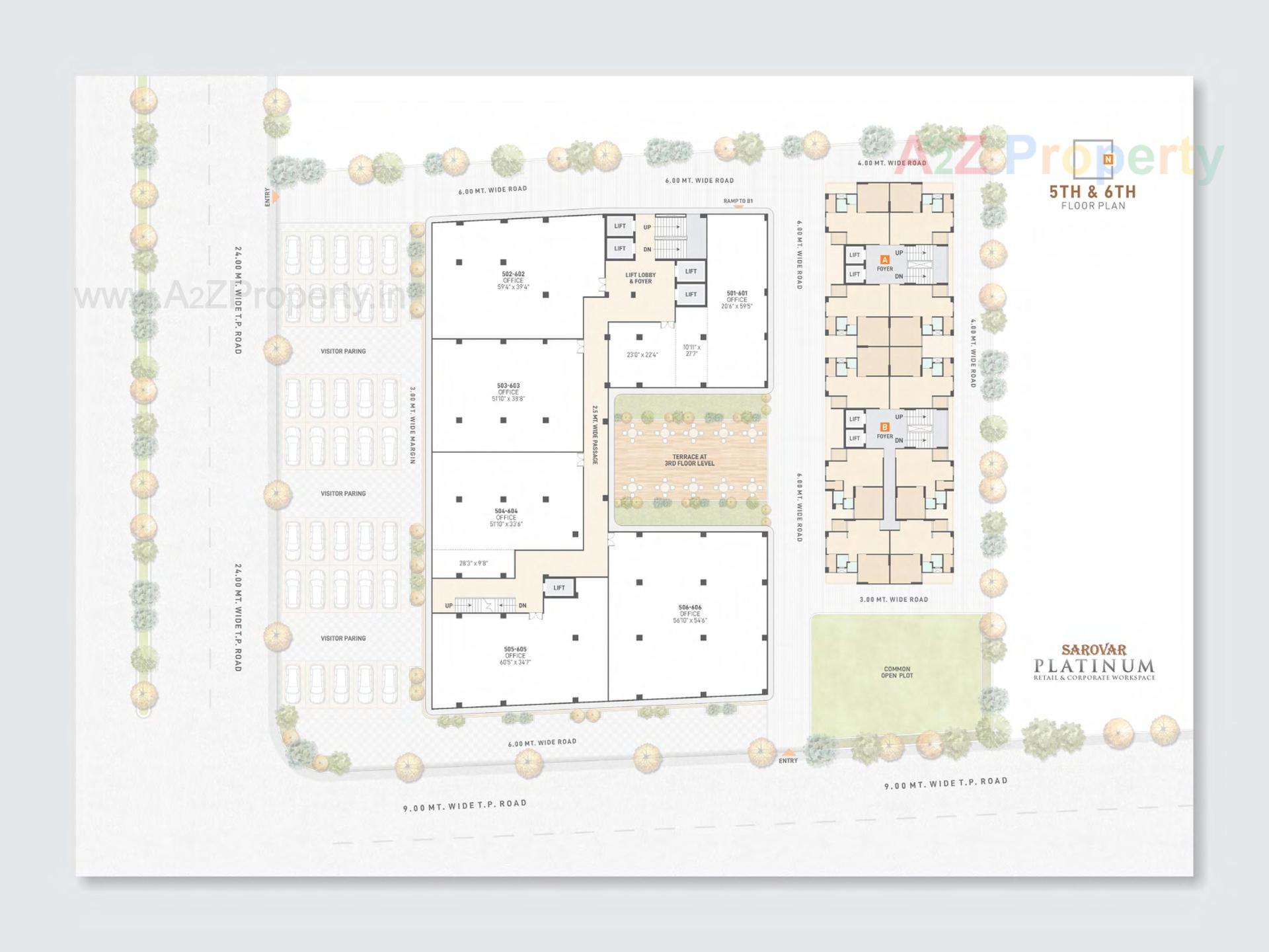 Layout of real estate project Sarovar Platinum located at Rajpur--hirpur, Ahmedabad, Gujarat