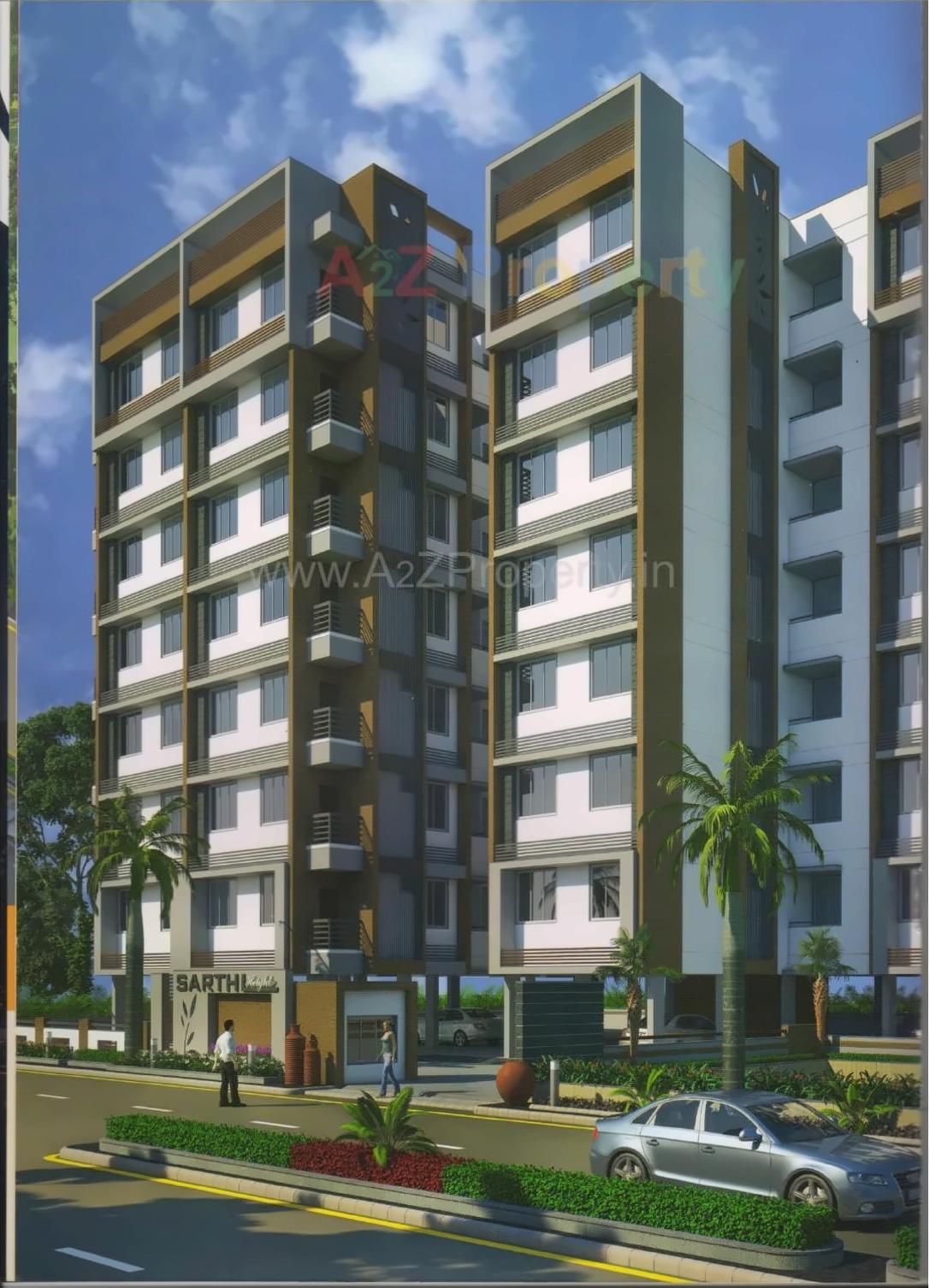 3D Elevation of real estate project Sarthi Height located at Nikol, Ahmedabad, Gujarat