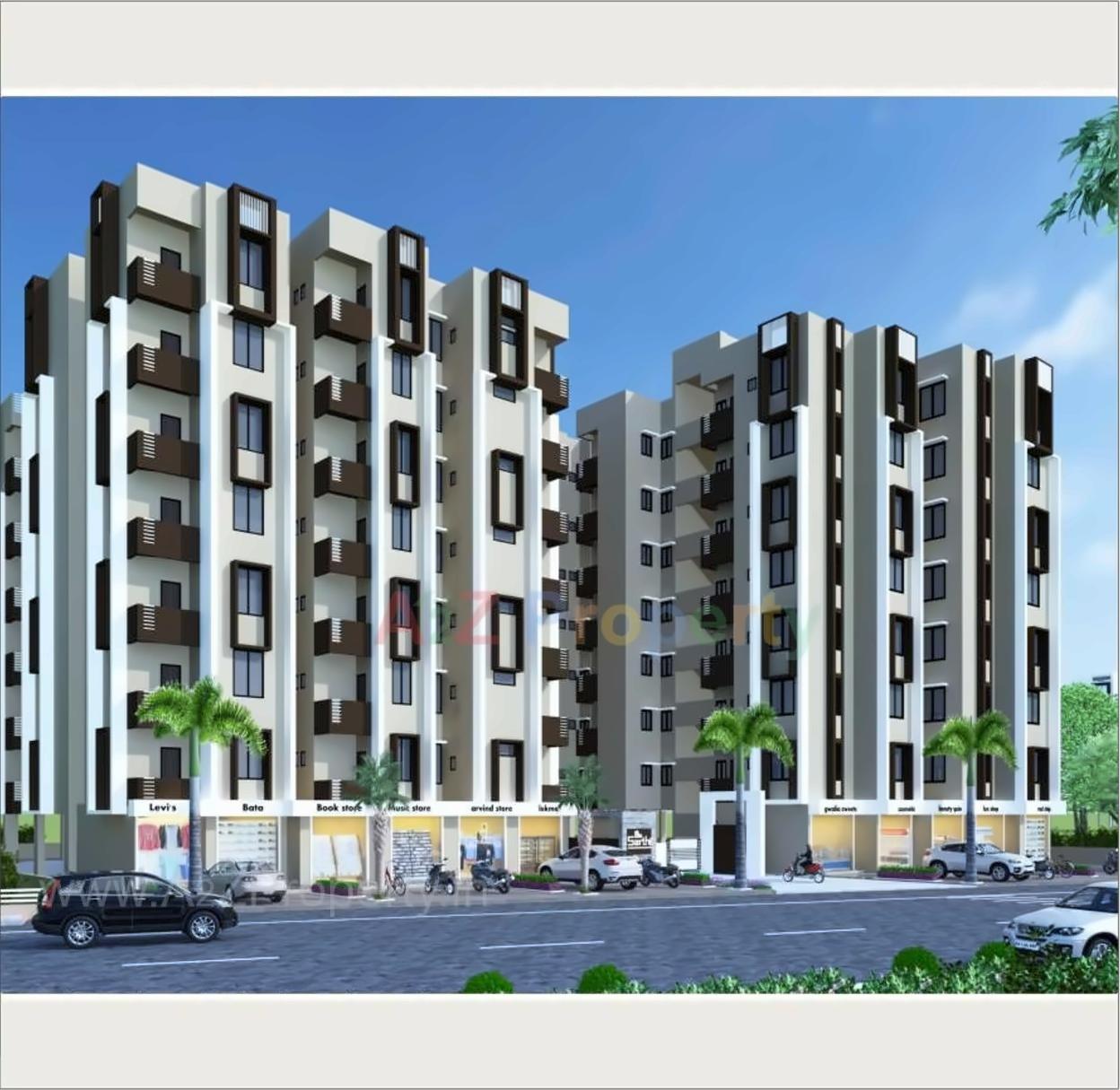 3D Elevation of real estate project Sarthi Parisar located at Ramol, Ahmedabad, Gujarat