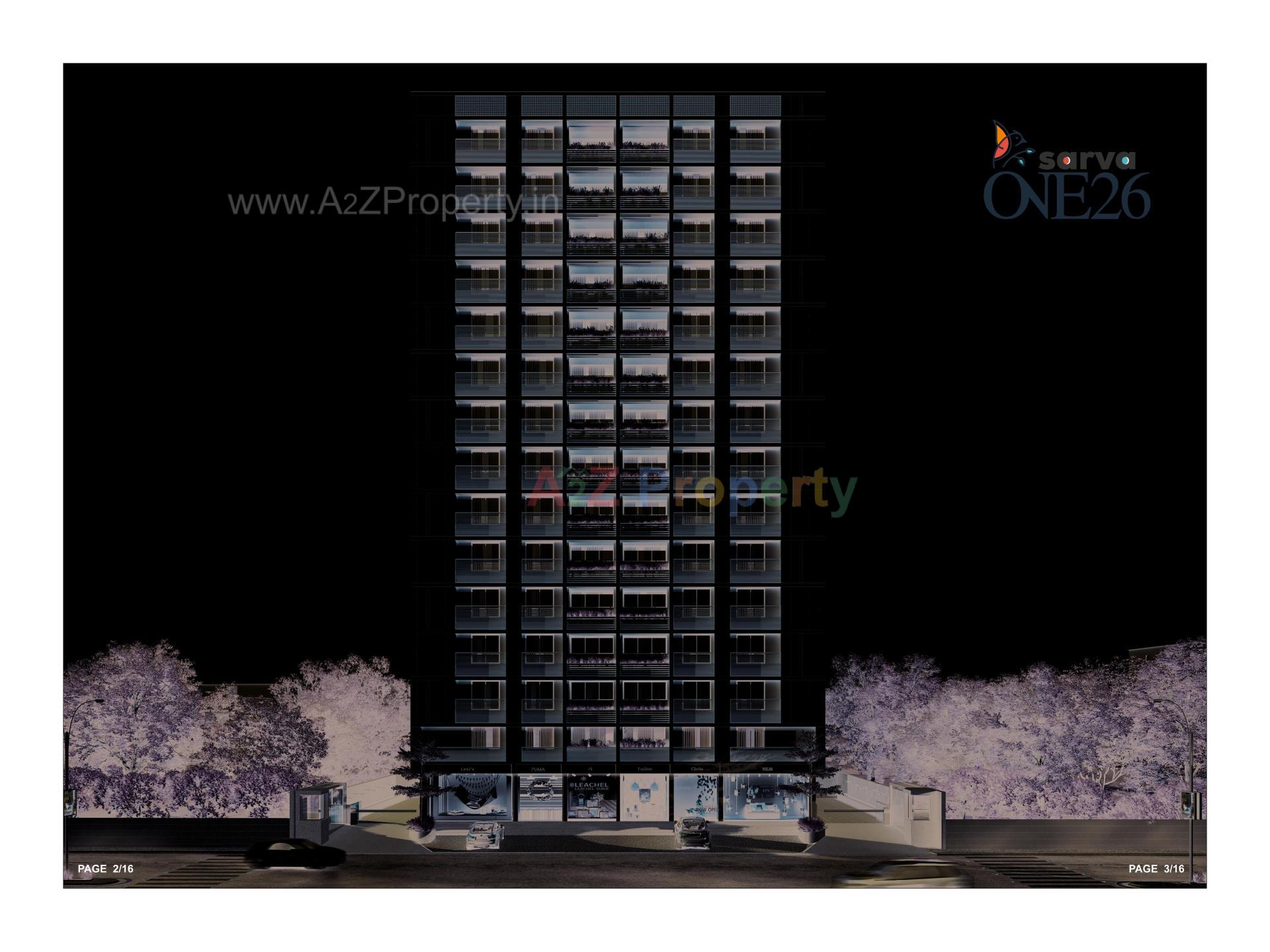 3D Elevation of real estate project Sarva One located at Khodiyar, Ahmedabad, Gujarat