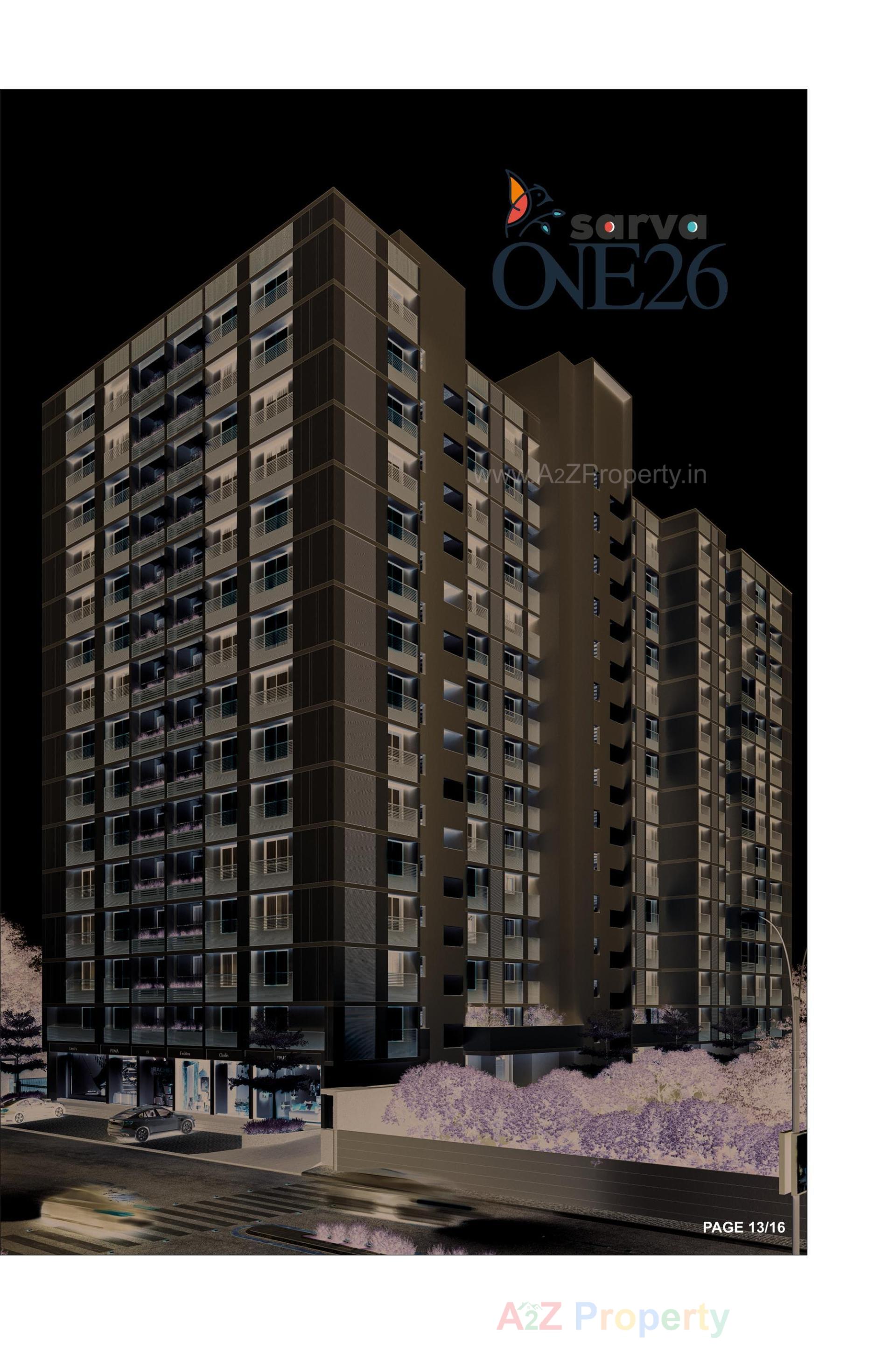 3D Elevation of real estate project Sarva One located at Khodiyar, Ahmedabad, Gujarat