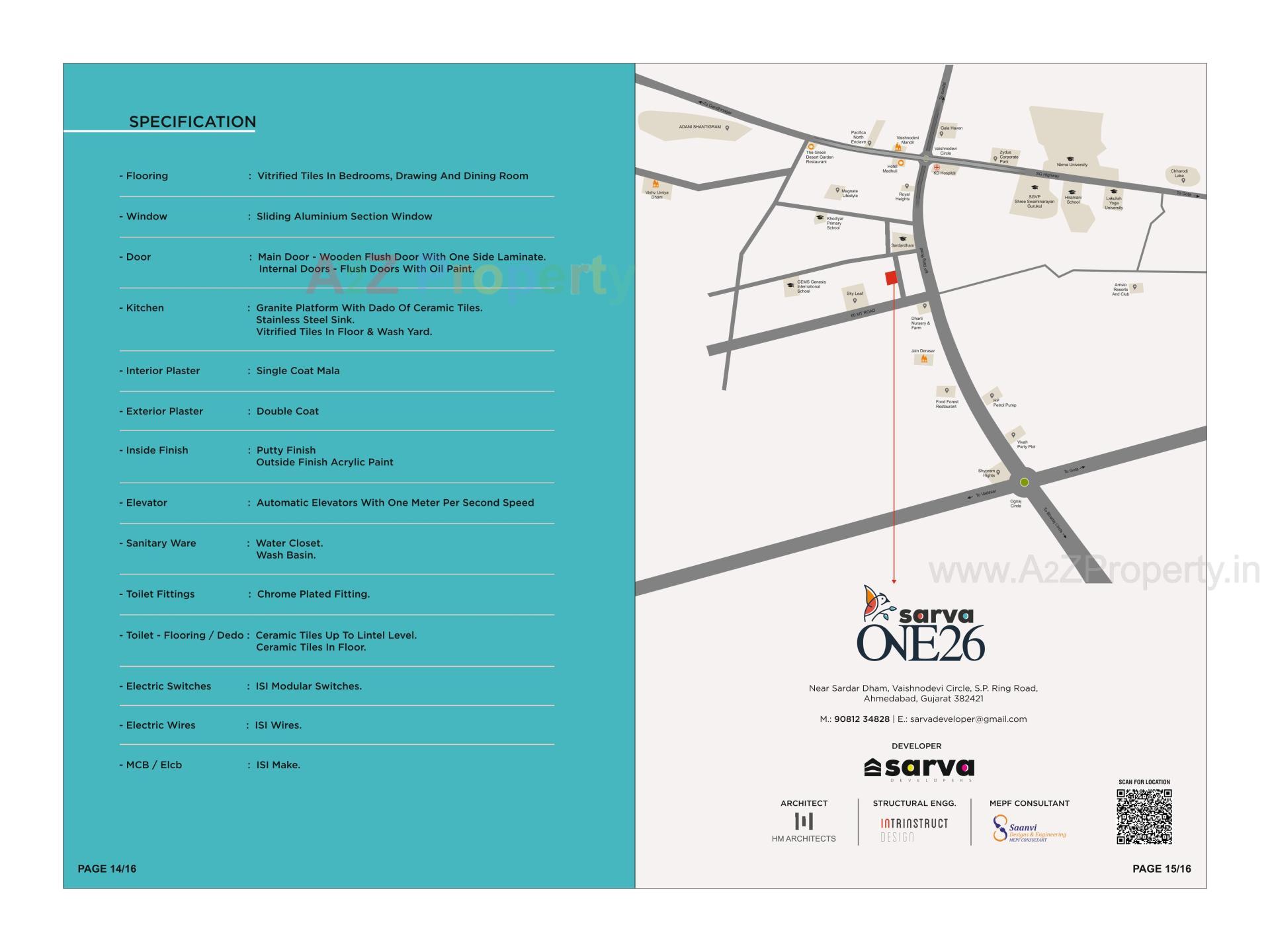  of real estate project Sarva One located at Khodiyar, Ahmedabad, Gujarat