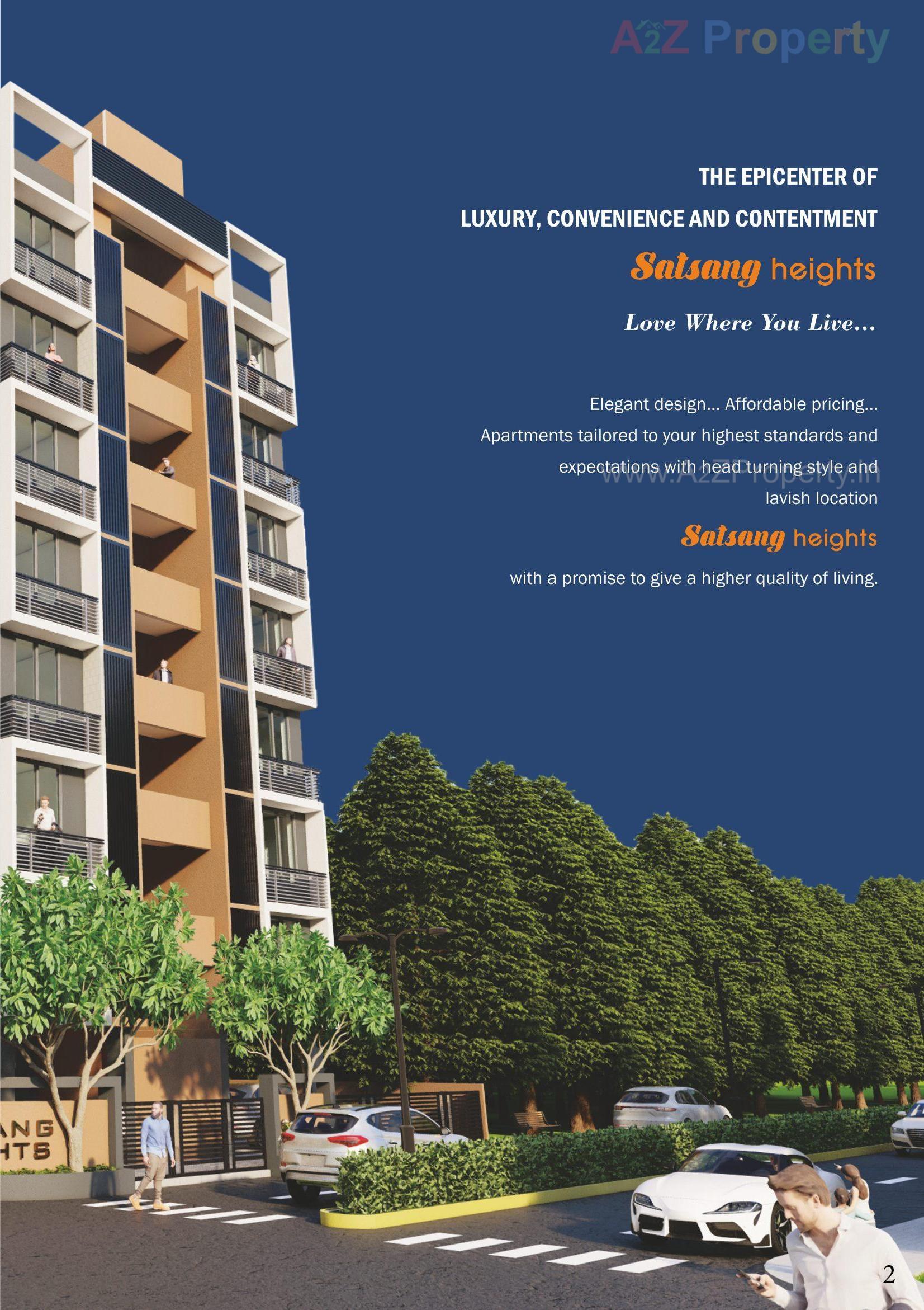 3D Elevation of real estate project Satsang Heights located at Ghuma, Ahmedabad, Gujarat