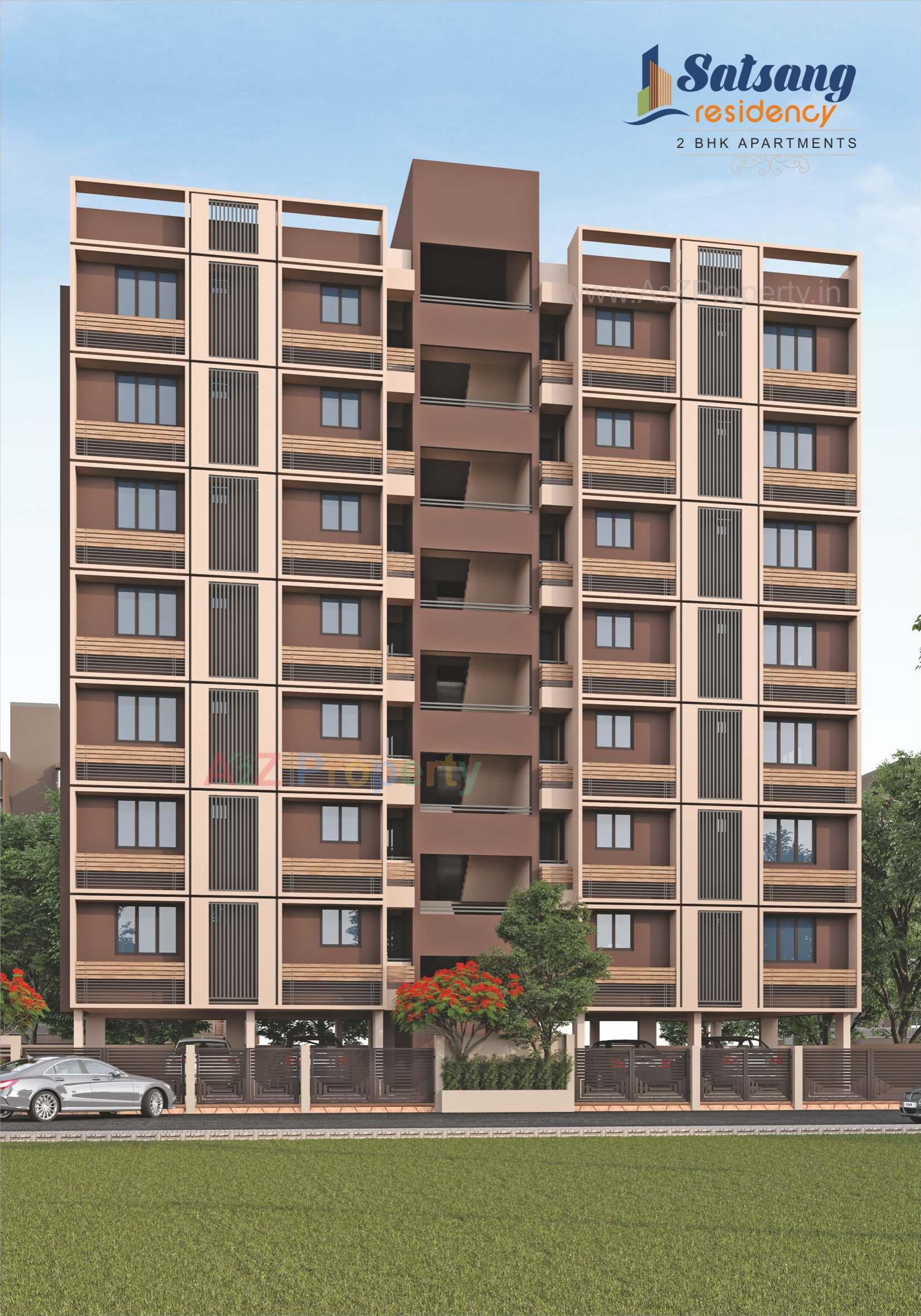 3D Elevation of real estate project Satsang Residency located at Ghuma, Ahmedabad, Gujarat