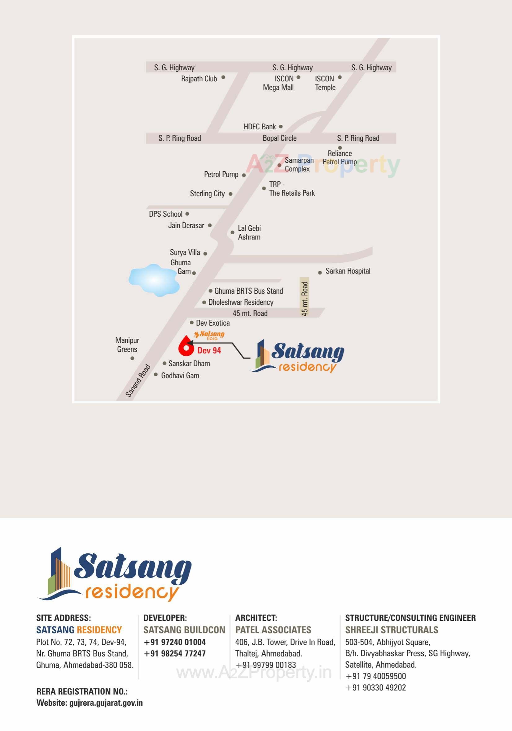  of real estate project Satsang Residency located at Ghuma, Ahmedabad, Gujarat