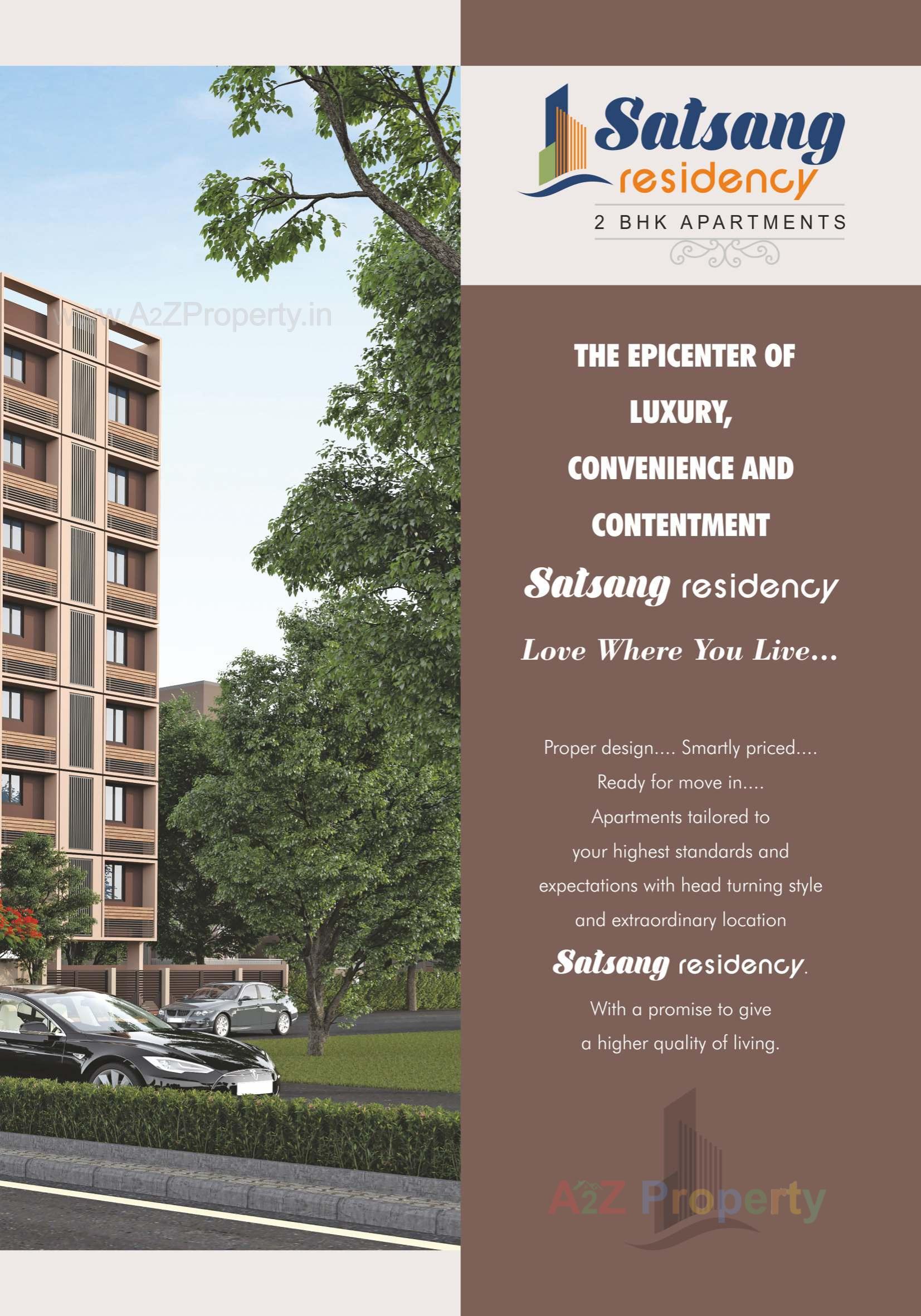 3D Elevation of real estate project Satsang Residency located at Ghuma, Ahmedabad, Gujarat