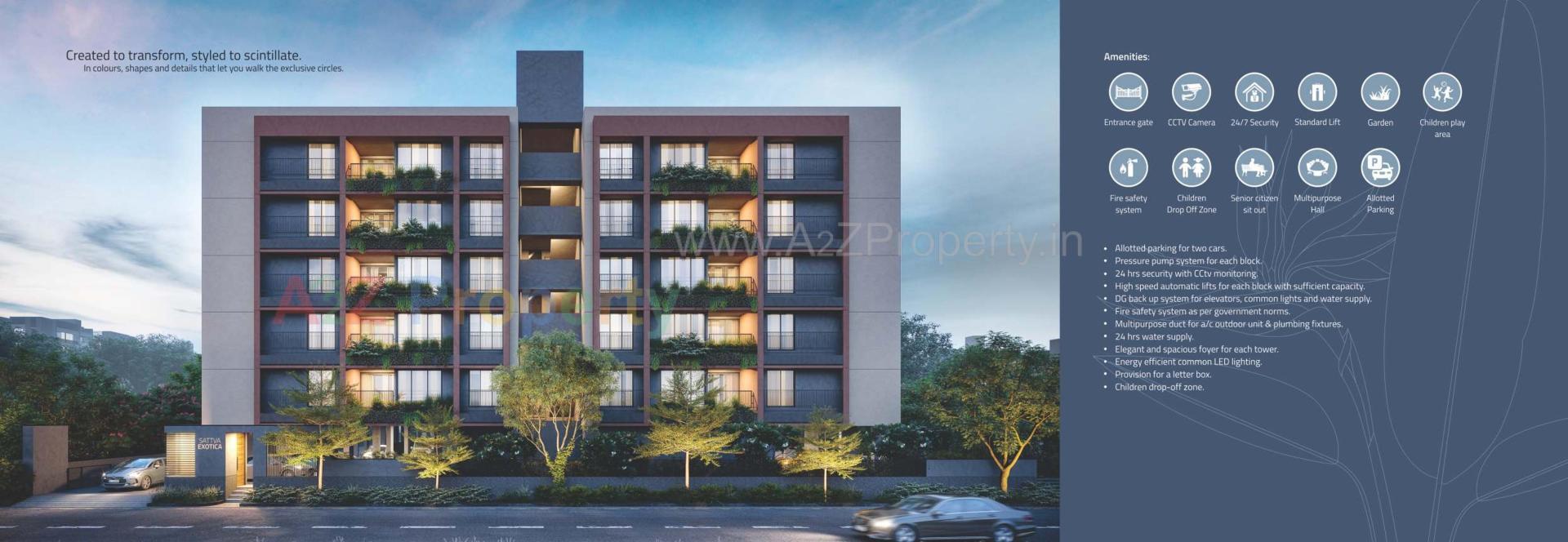 3D Elevation of real estate project Sattva Exotica located at Bopal, Ahmedabad, Gujarat