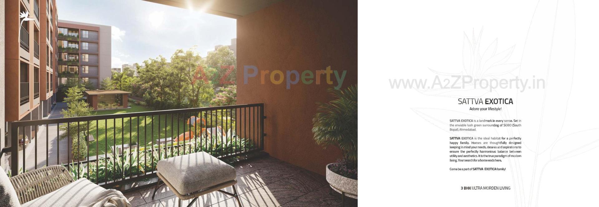 3D Elevation of real estate project Sattva Exotica located at Bopal, Ahmedabad, Gujarat