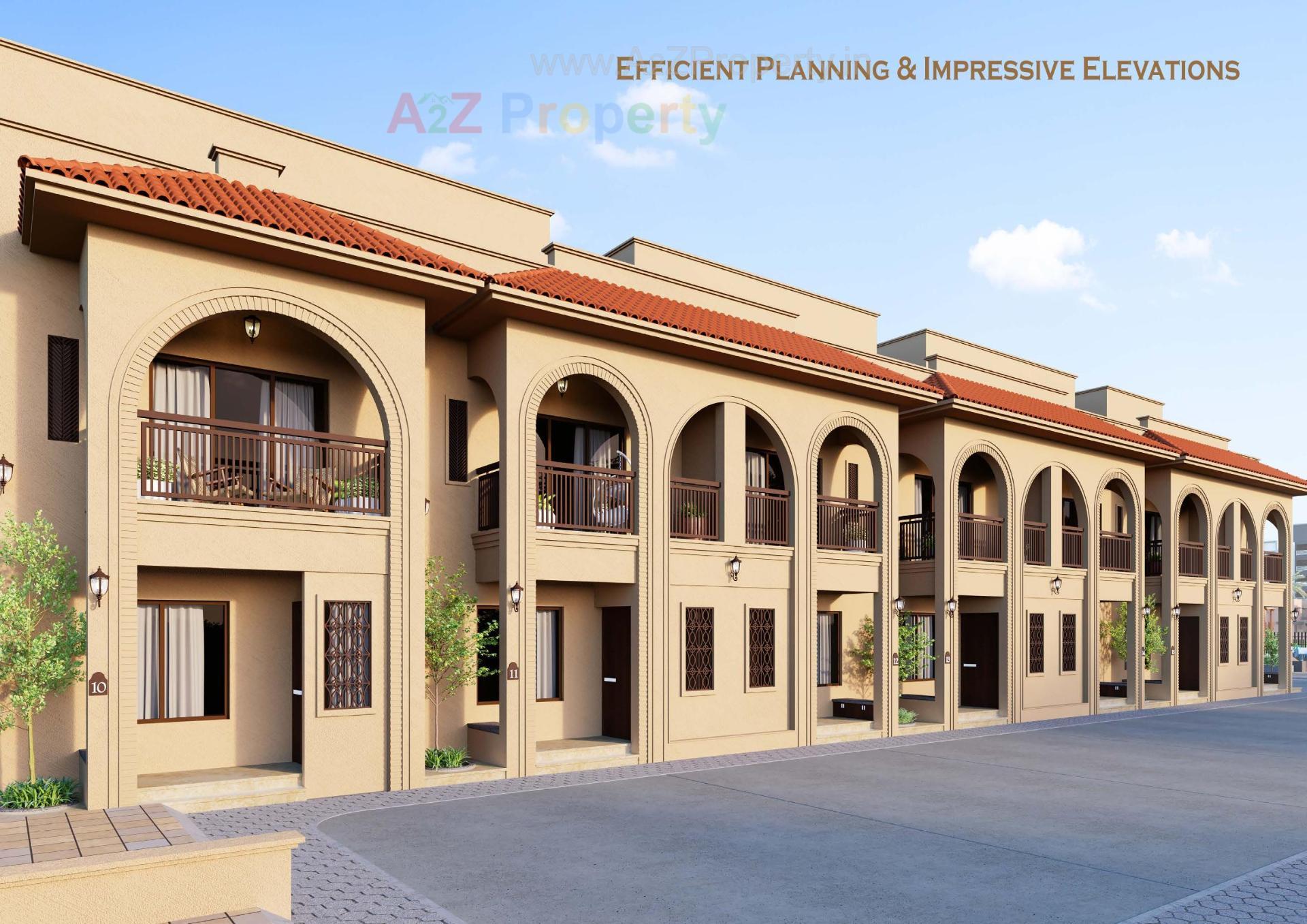 3D Elevation of real estate project Sattva Villa located at Laxmipura, Ahmedabad, Gujarat