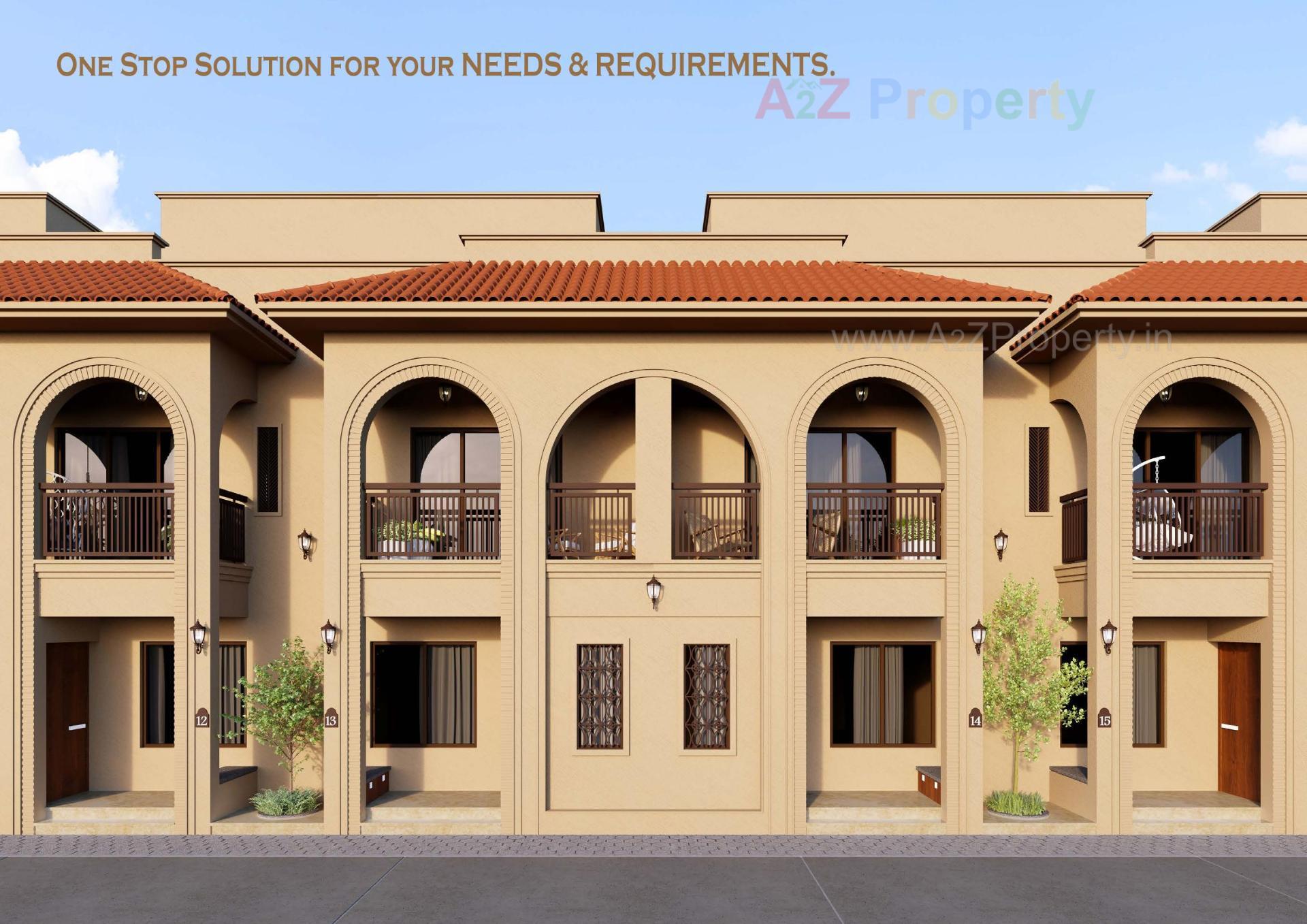 3D Elevation of real estate project Sattva Villa located at Laxmipura, Ahmedabad, Gujarat