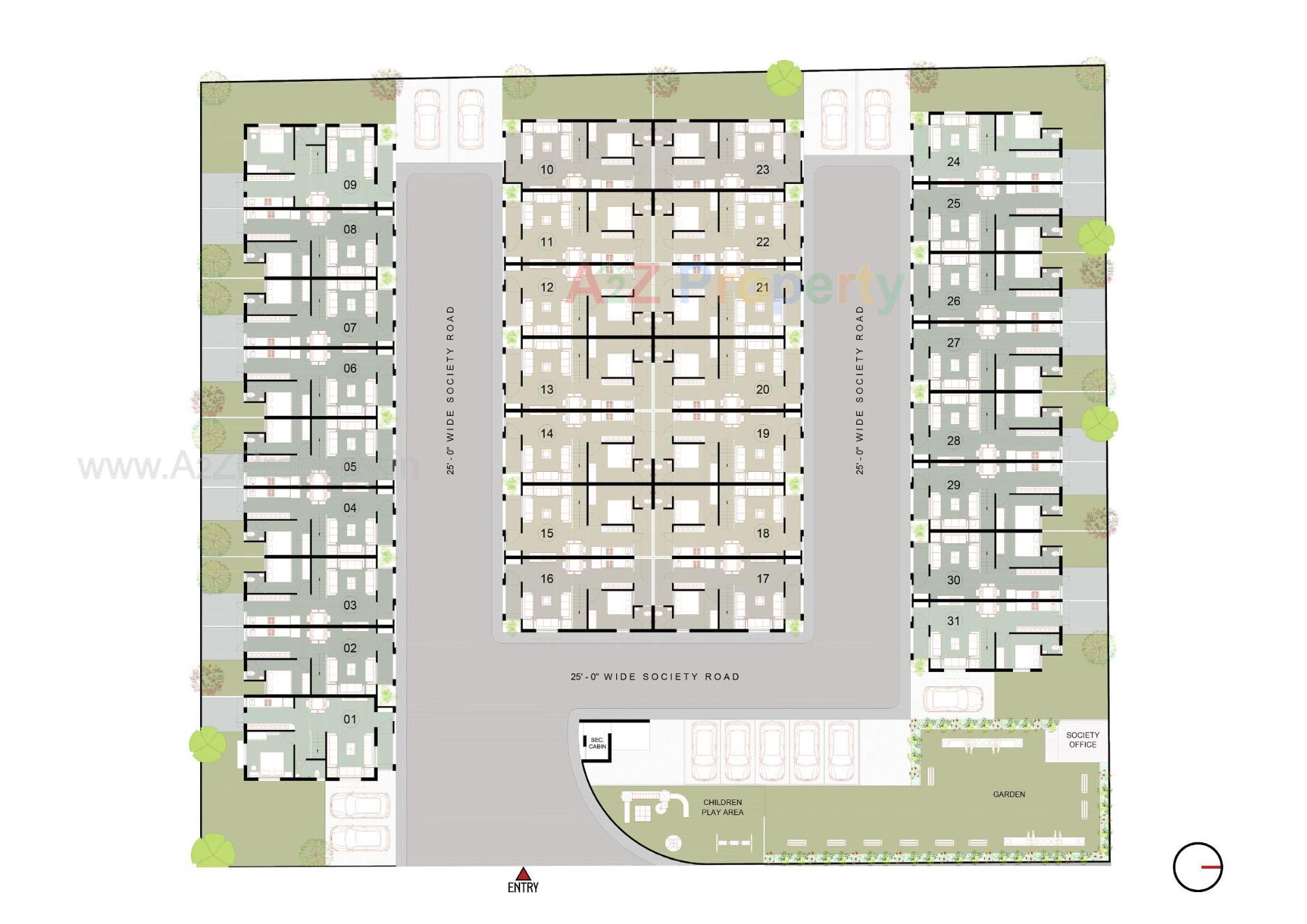Layout of real estate project Sattva Villa located at Laxmipura, Ahmedabad, Gujarat