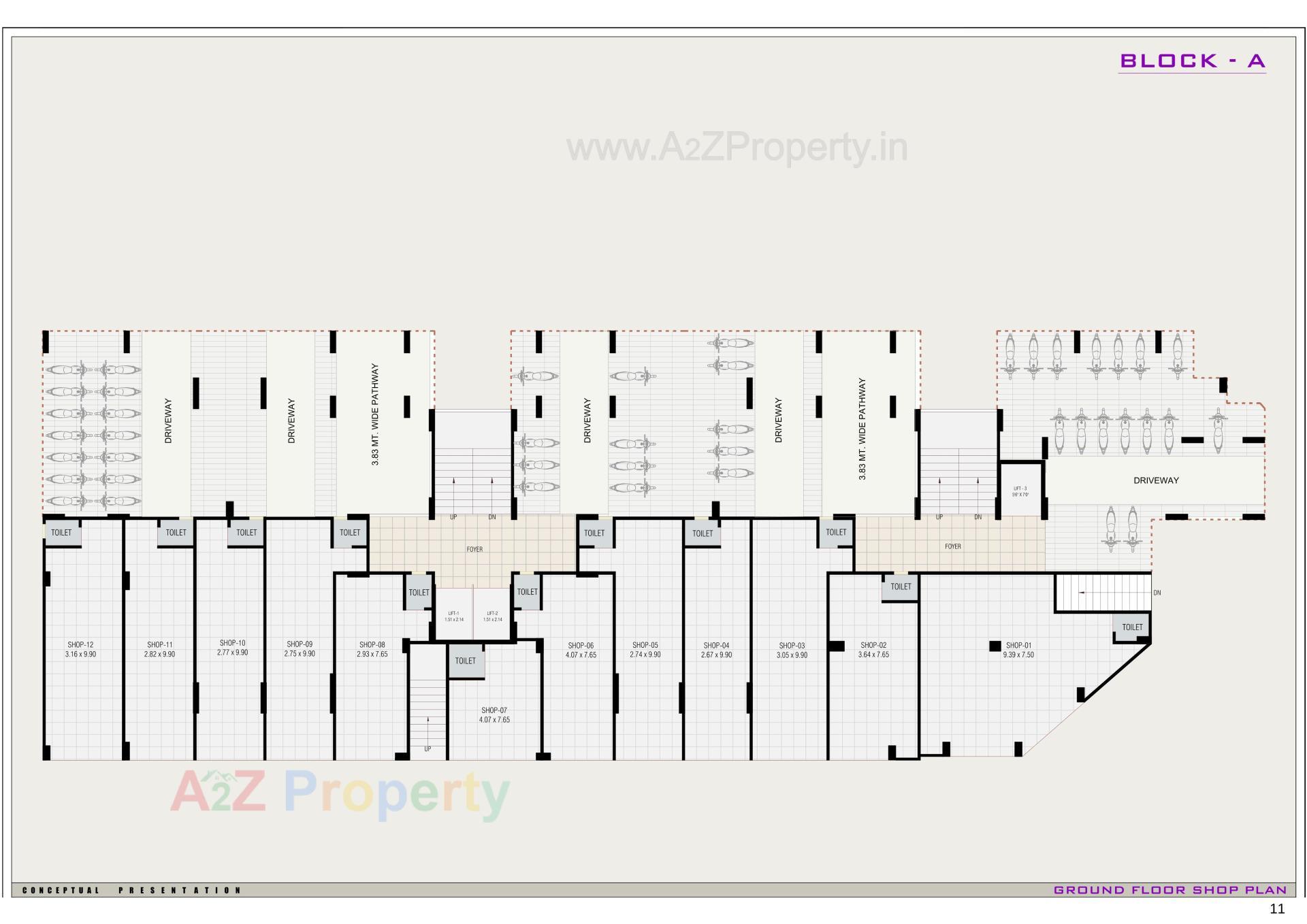 Layout of real estate project Sattvam Icon located at Vinzol, Ahmedabad, Gujarat