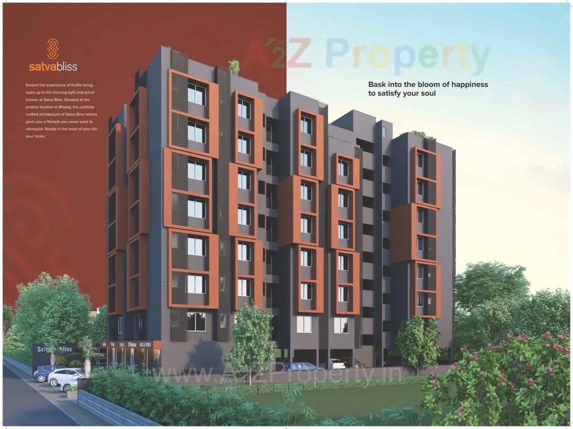 3D Elevation of real estate project Satva Bliss located at Bhadaj, Ahmedabad, Gujarat