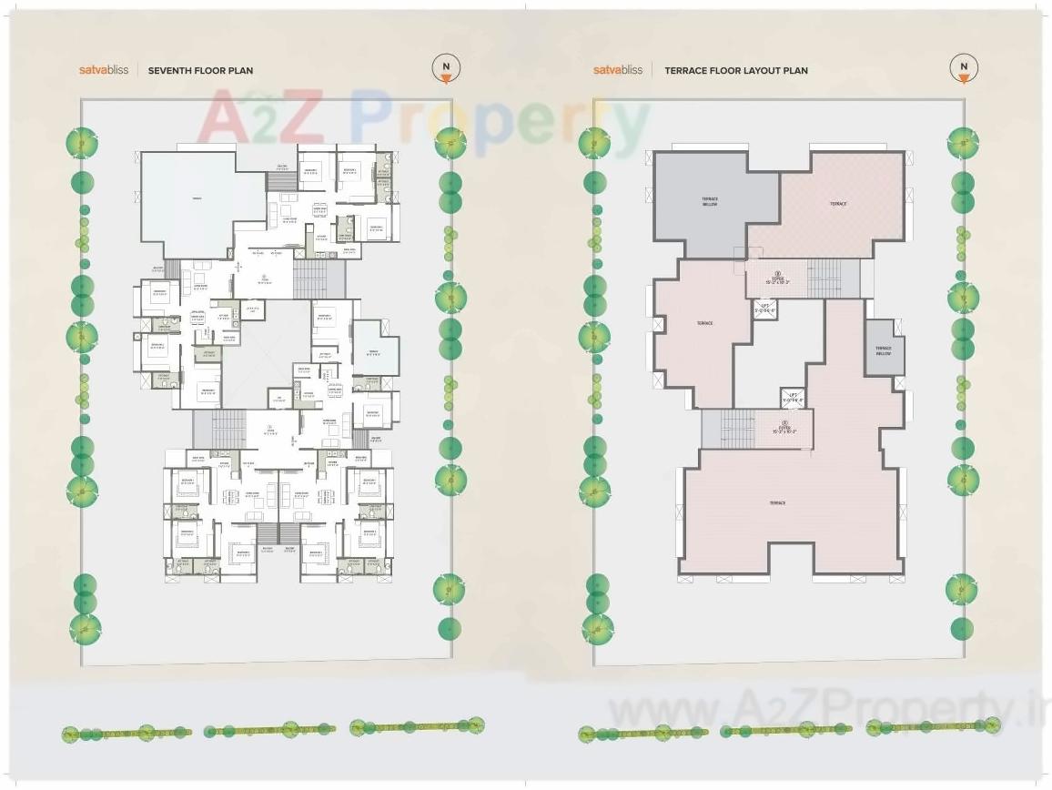 Layout of real estate project Satva Bliss located at Bhadaj, Ahmedabad, Gujarat