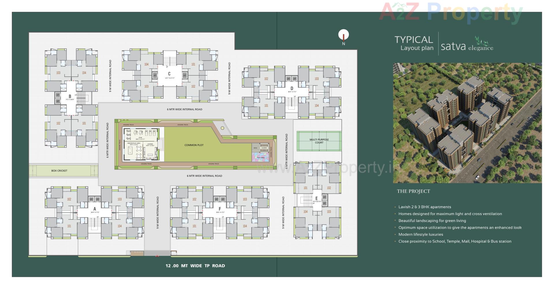 Layout of real estate project Satva Elegance located at Nikol, Ahmedabad, Gujarat