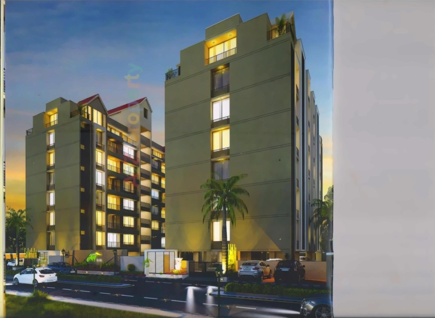 3D Elevation of real estate project Satva Hi Life located at Sola, Ahmedabad, Gujarat