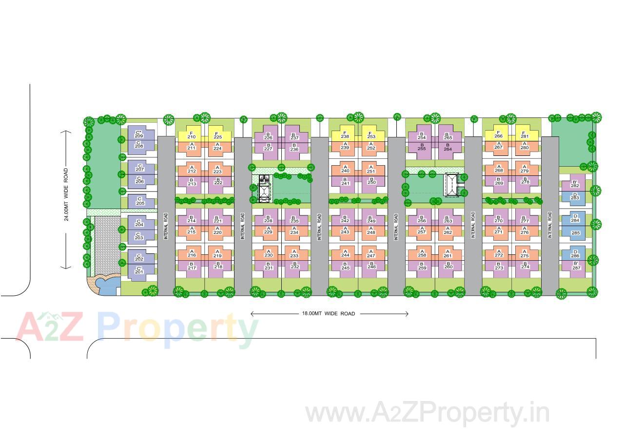 Layout of real estate project Satva Homes located at City, Ahmedabad, Gujarat