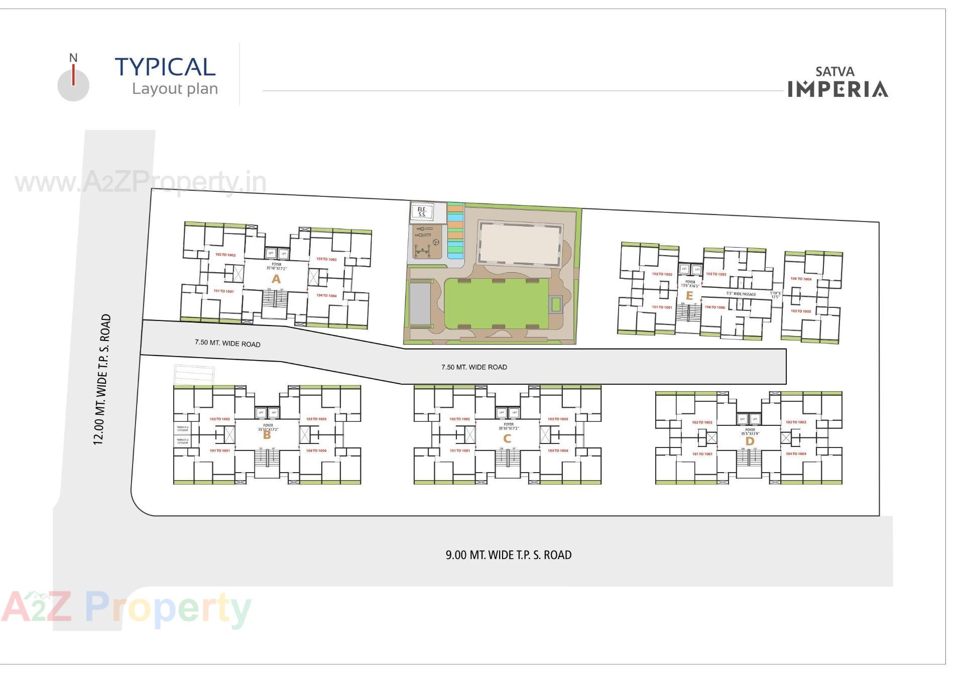 Layout of real estate project Satva Imperia located at Naroda, Ahmedabad, Gujarat