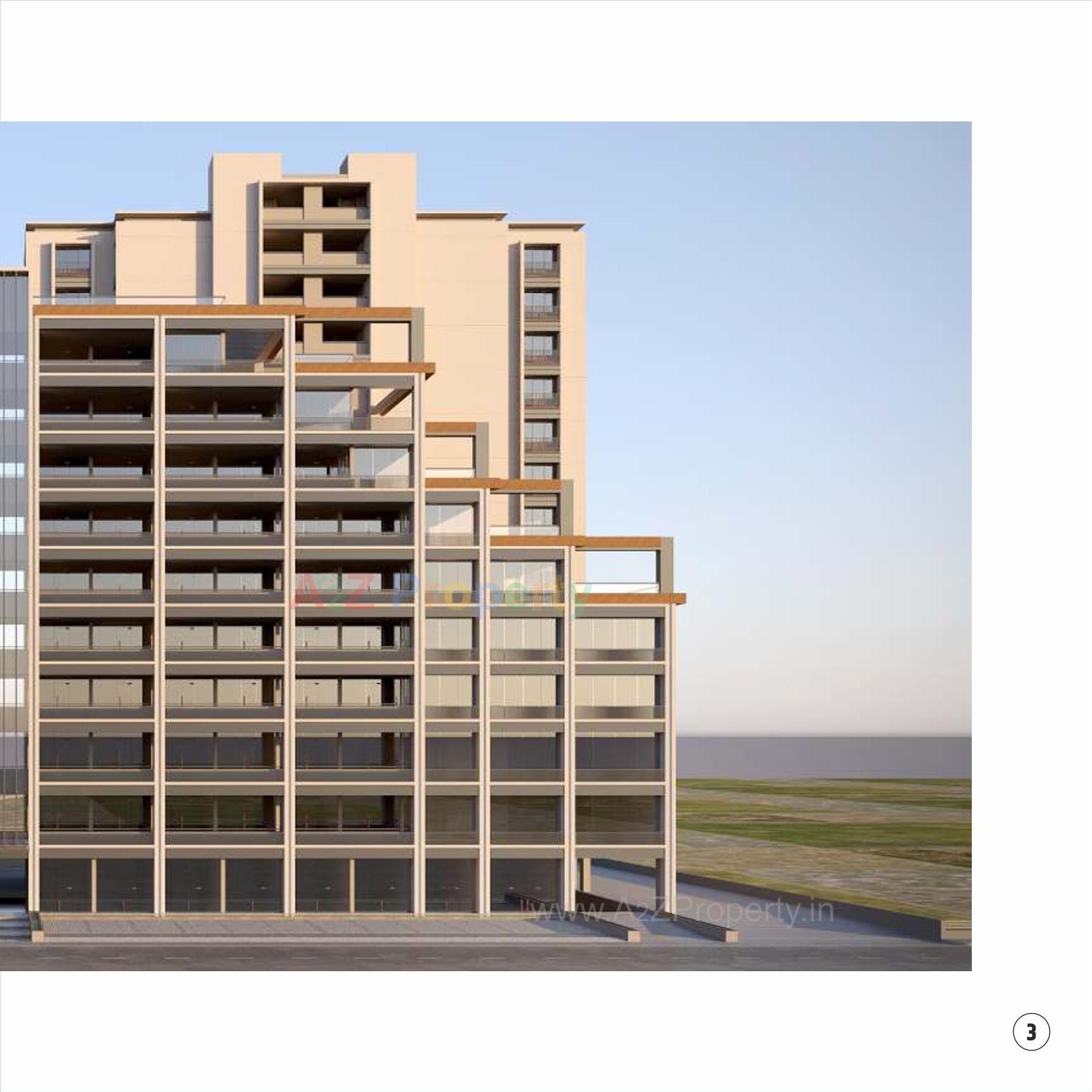 3D Elevation of real estate project Satva Prime located at Vastral, Ahmedabad, Gujarat