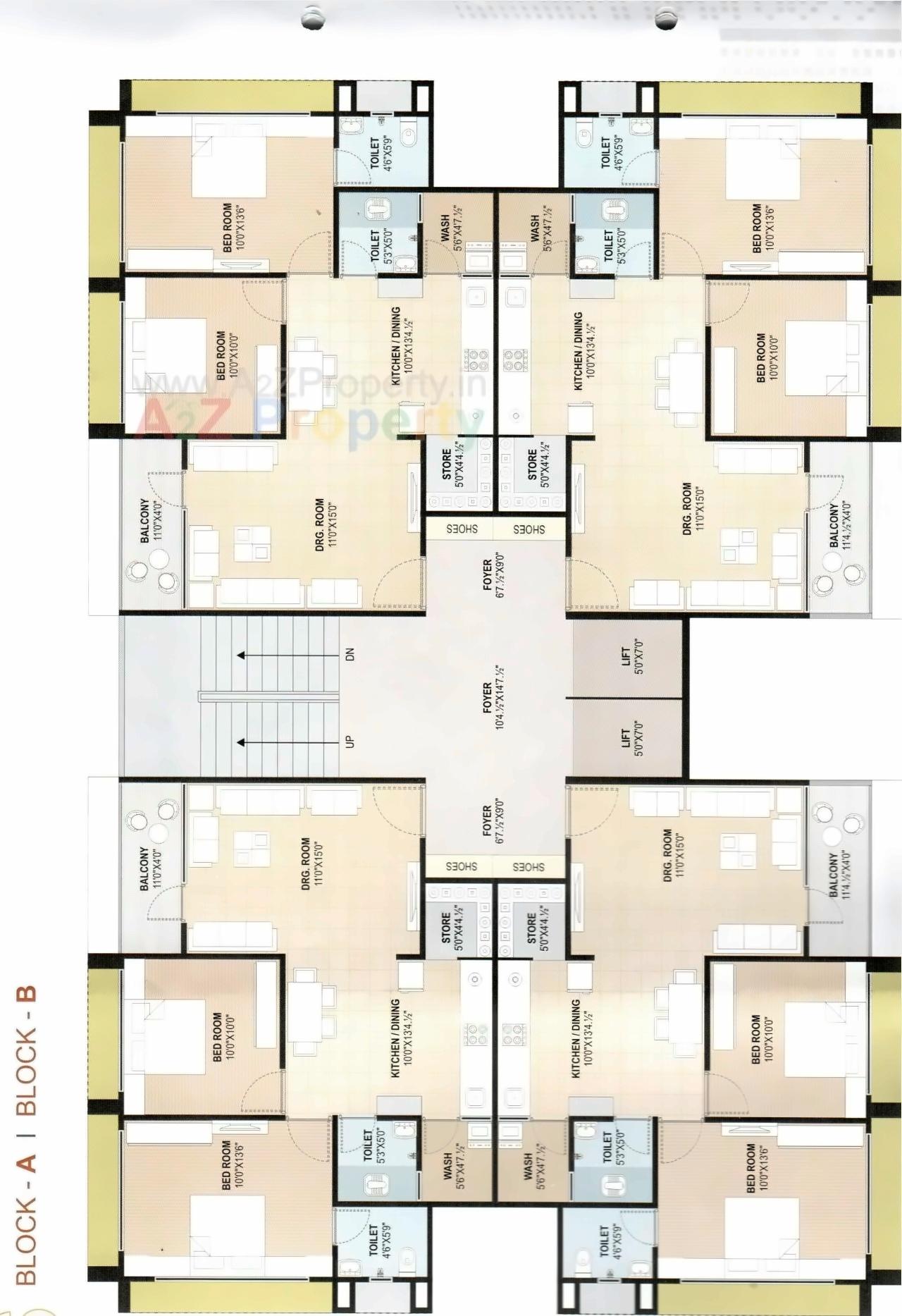Layout of real estate project Satva Shiv Elegance located at Nikol, Ahmedabad, Gujarat