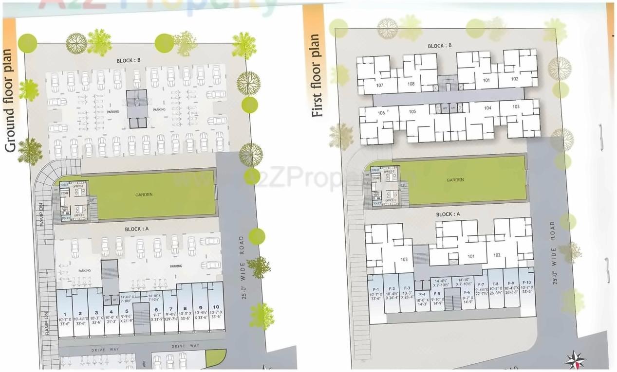 Layout of real estate project Satva Shreeji located at City, Ahmedabad, Gujarat