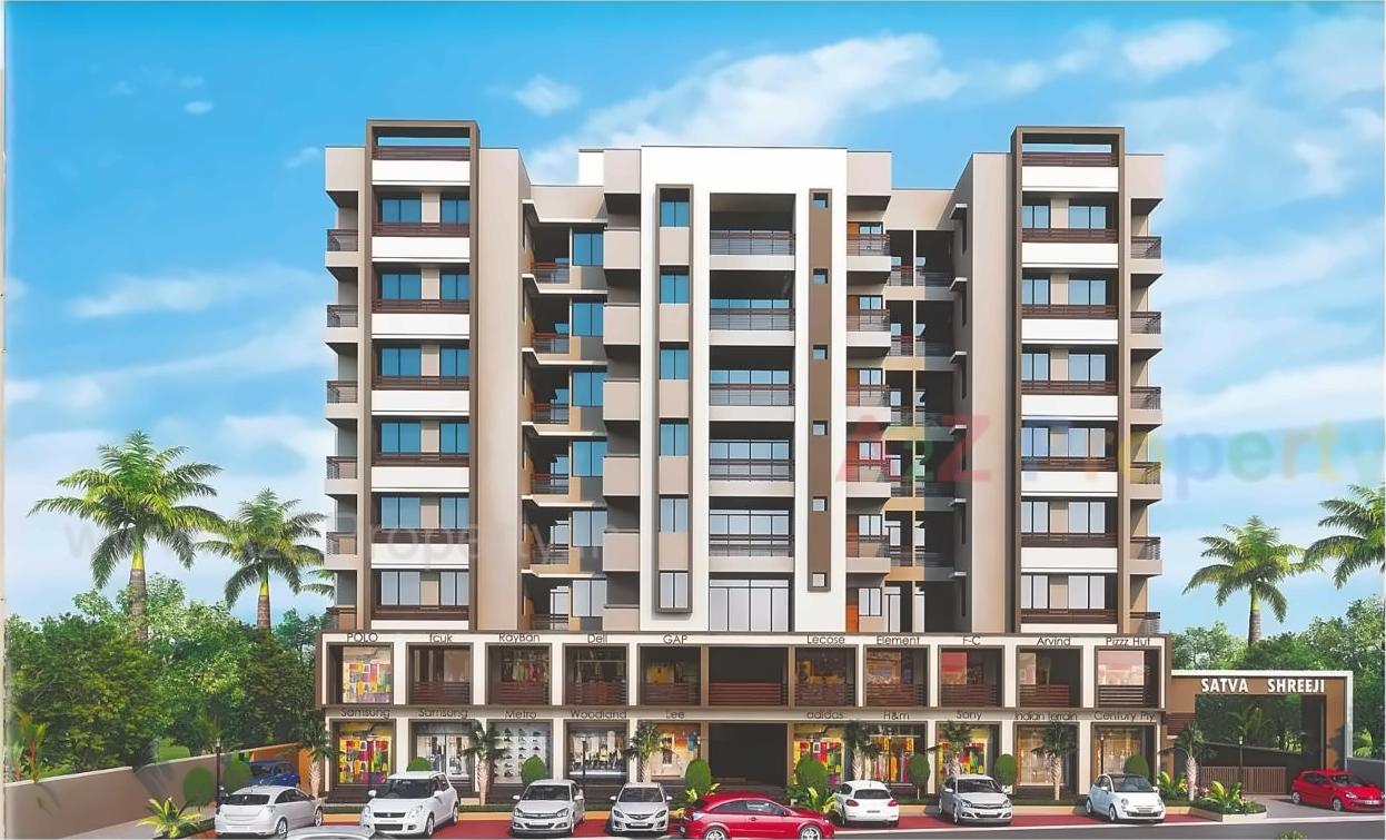 3D Elevation of real estate project Satva Shreeji located at City, Ahmedabad, Gujarat