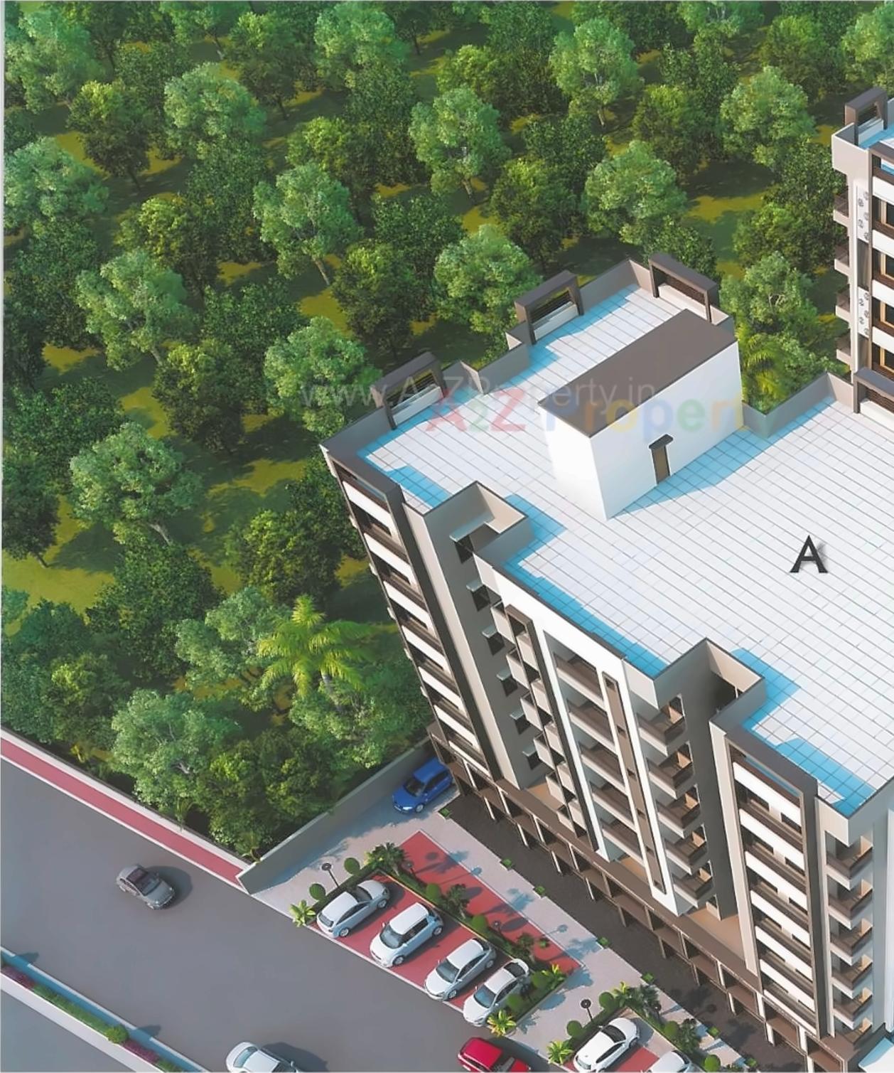 3D Elevation of real estate project Satva Shreeji located at City, Ahmedabad, Gujarat