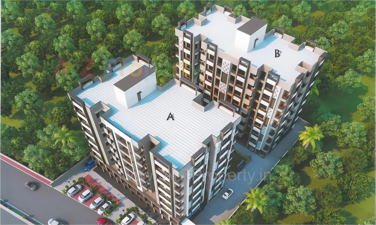 3D Elevation of real estate project Satva Shreeji located at City, Ahmedabad, Gujarat
