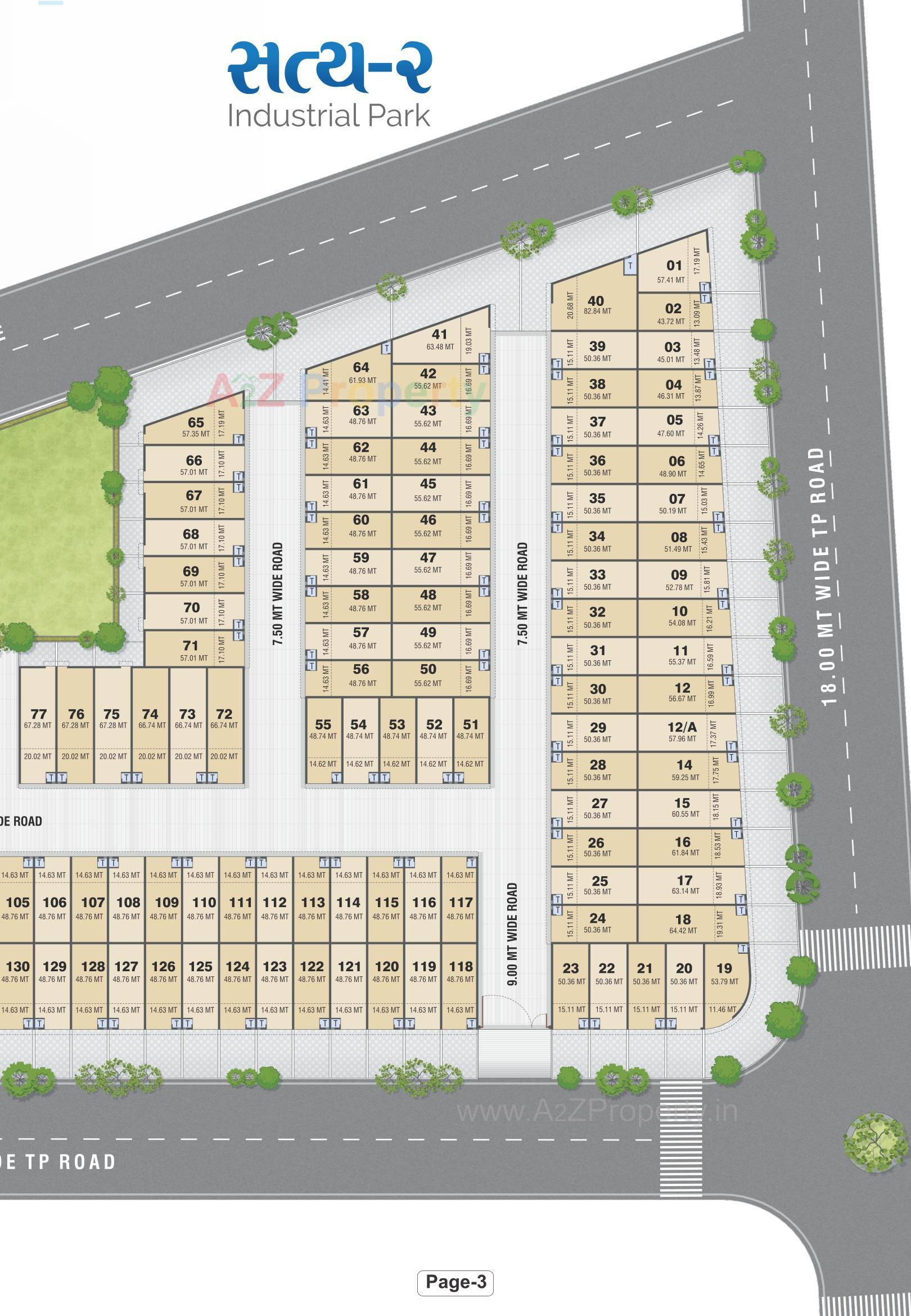 Layout of real estate project Satya Industrial Park located at Kathwada, Ahmedabad, Gujarat