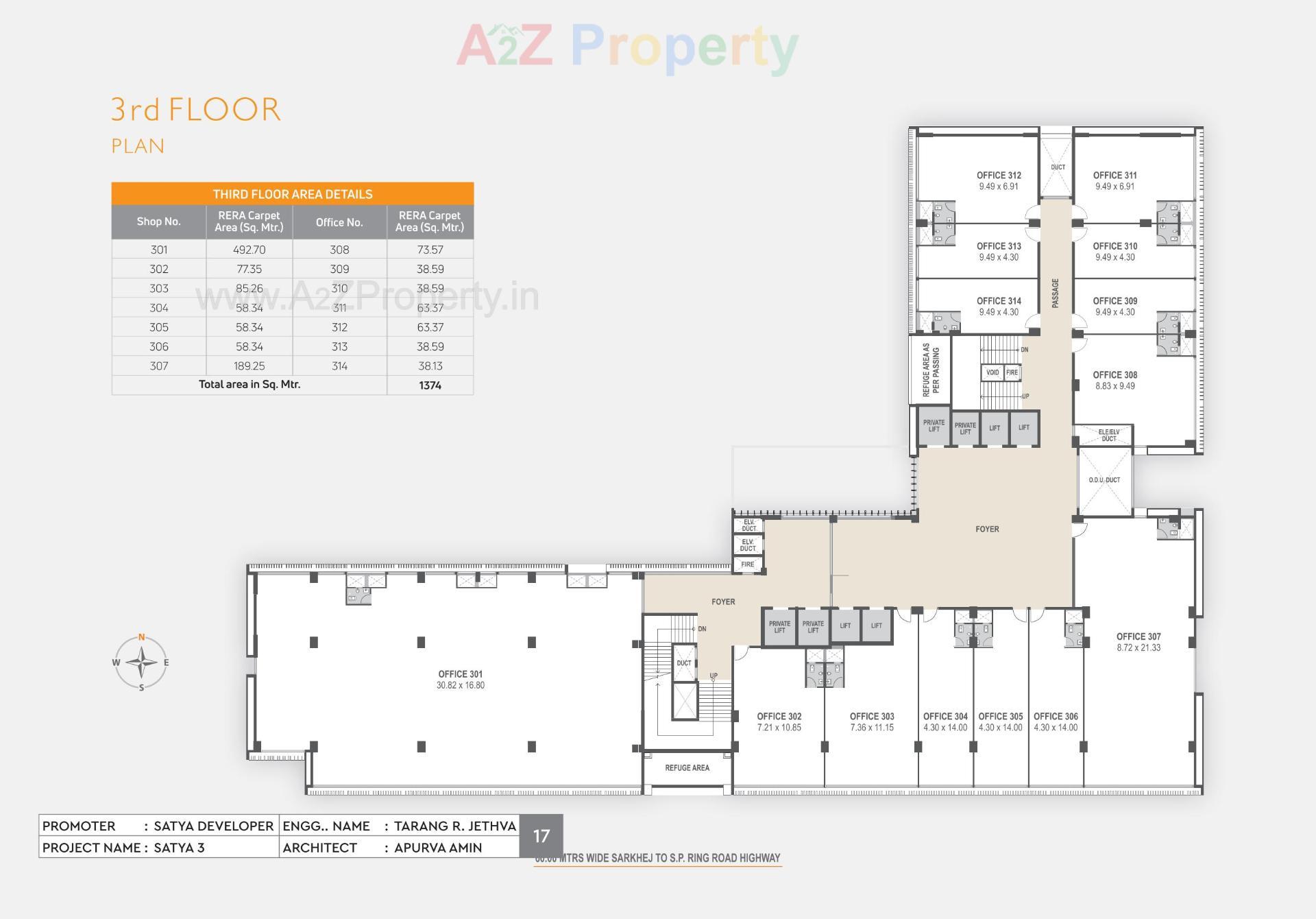 Layout of real estate project Satya located at Sarkhej, Ahmedabad, Gujarat