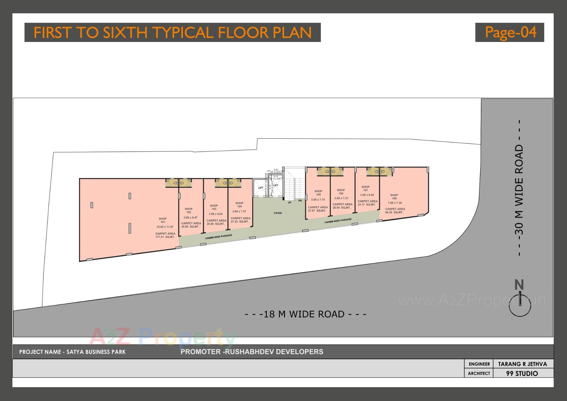 Layout of real estate project Satya Business Park located at Rajpur-hirpur, Ahmedabad, Gujarat