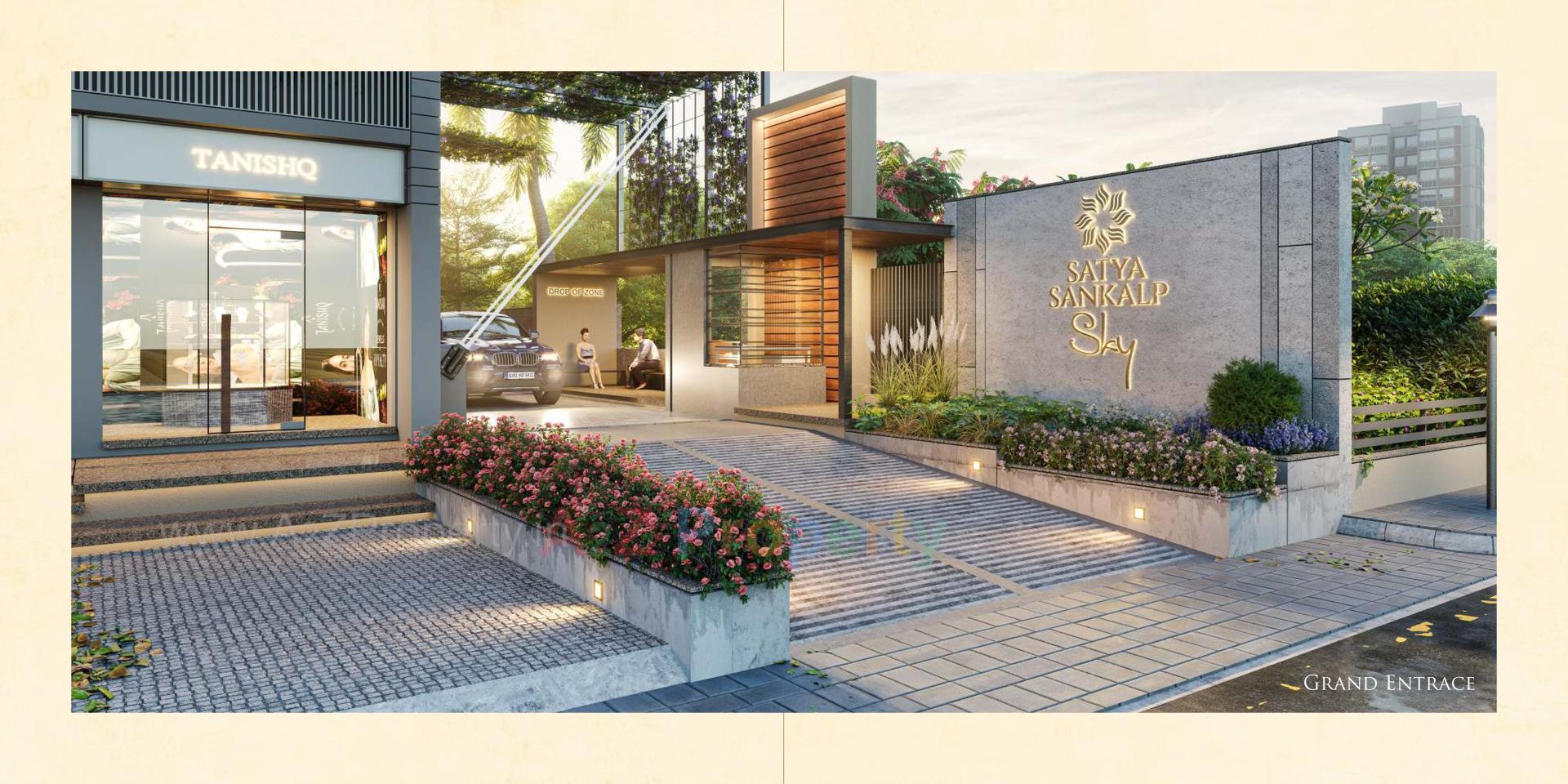 3D Elevation of real estate project Satya Sankalp Sky located at Khoraj, Ahmedabad, Gujarat