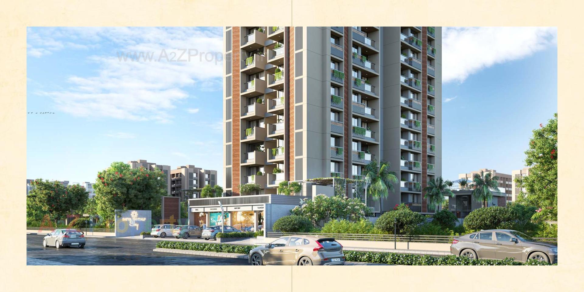 3D Elevation of real estate project Satya Sankalp Sky located at Khoraj, Ahmedabad, Gujarat