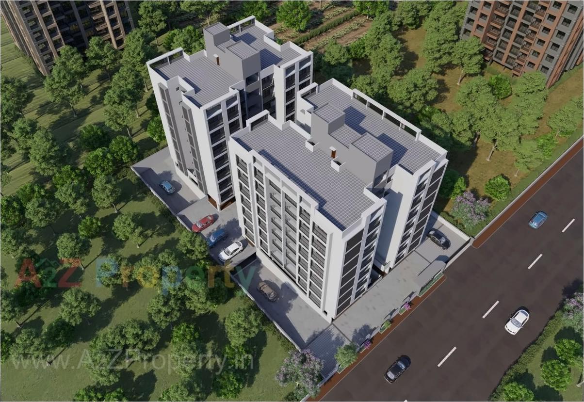 3D Elevation of real estate project Satyaa Ii located at Tragad, Ahmedabad, Gujarat