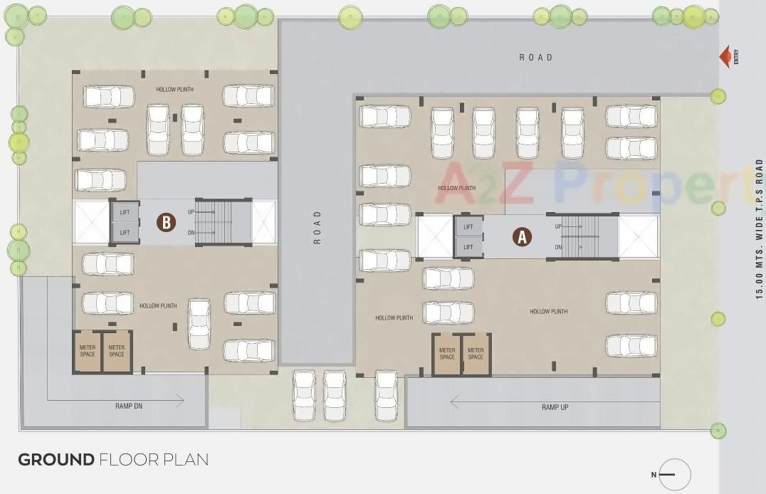 Layout of real estate project Satyaa Ii located at Tragad, Ahmedabad, Gujarat
